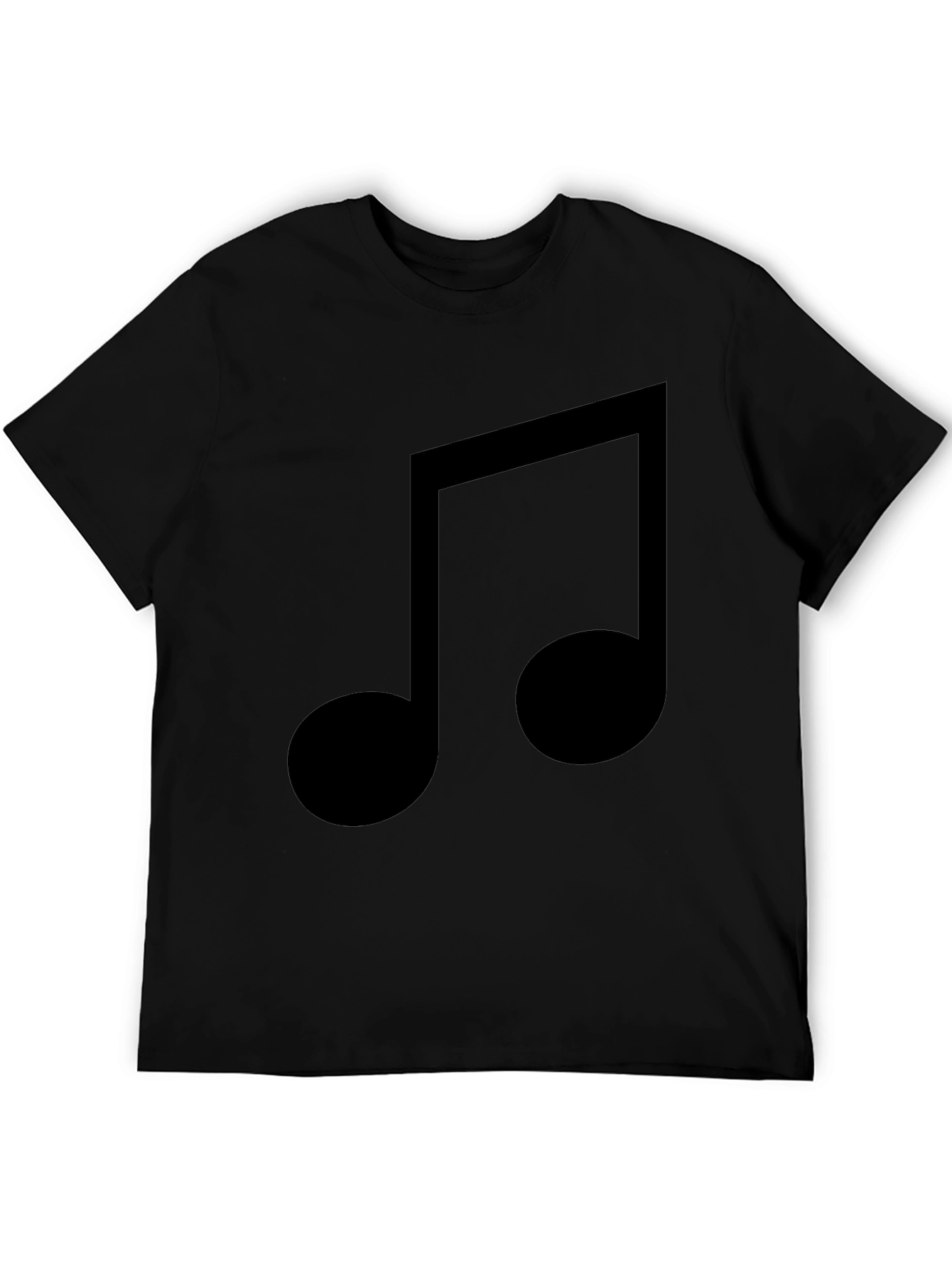 Musical Note Graphic Black T-Shirt