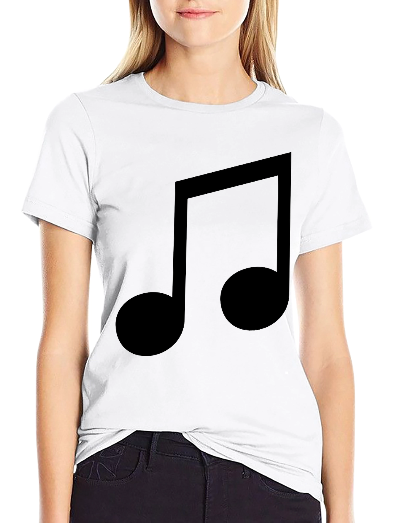 Musical Note Graphic Black T-Shirt