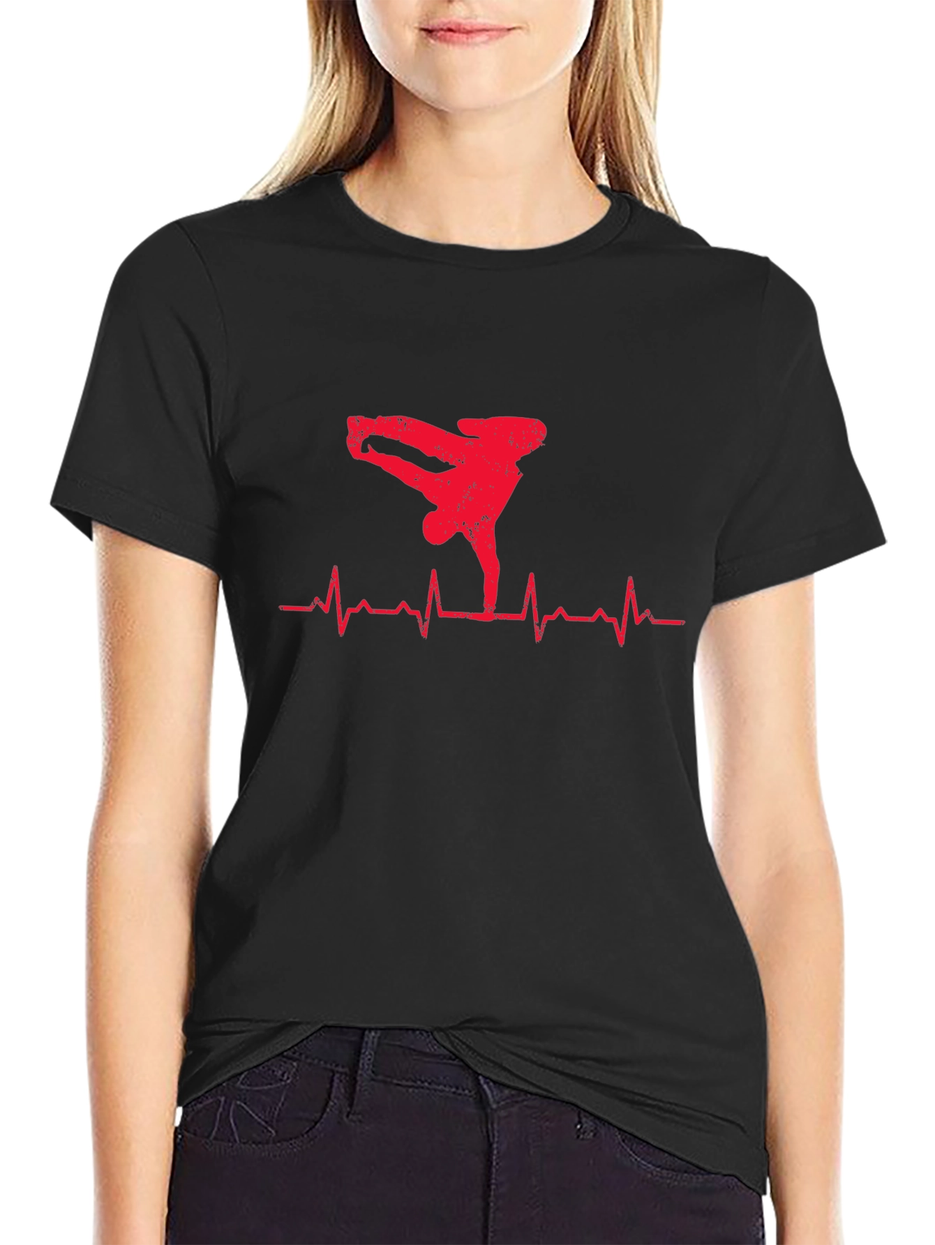 Breakdance Heartbeat T-Shirt - Black