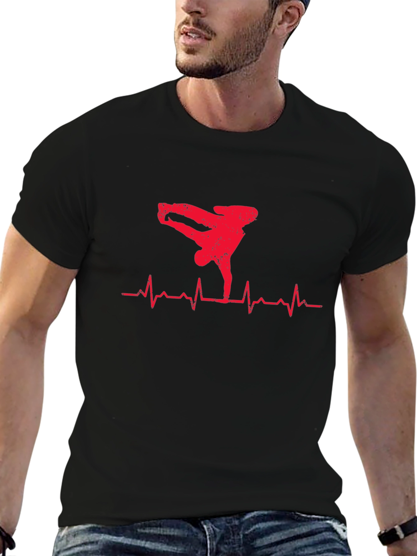 Breakdance Heartbeat T-Shirt - Black