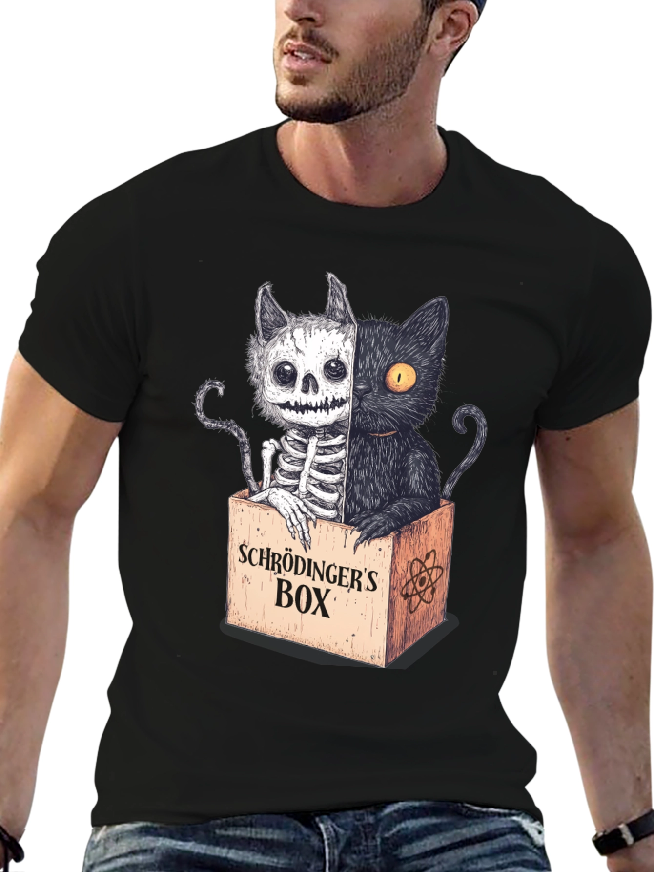 Schrödingers Cat T-Shirt - Half Dead Half Alive