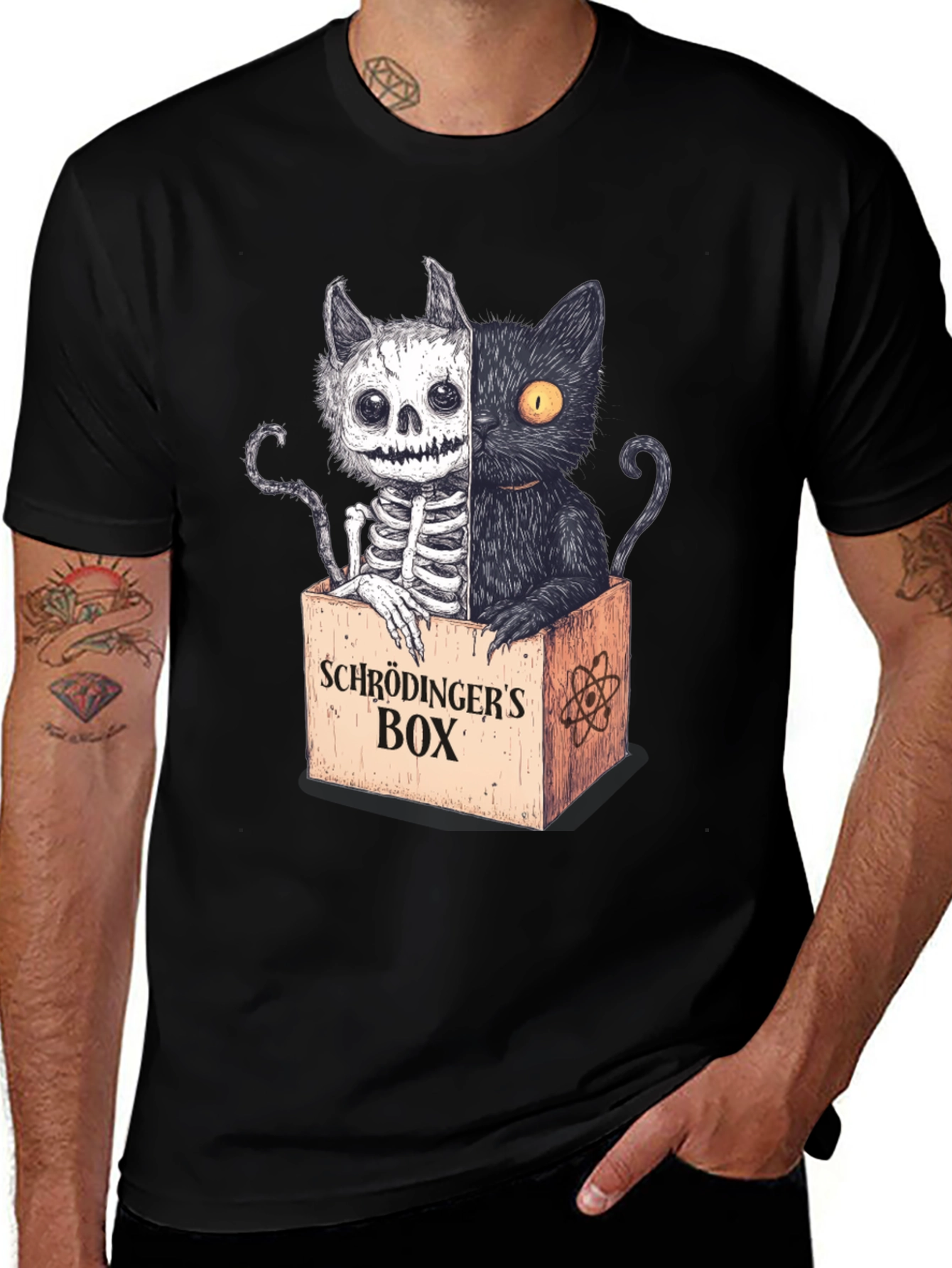 Schrödingers Cat T-Shirt - Half Dead Half Alive