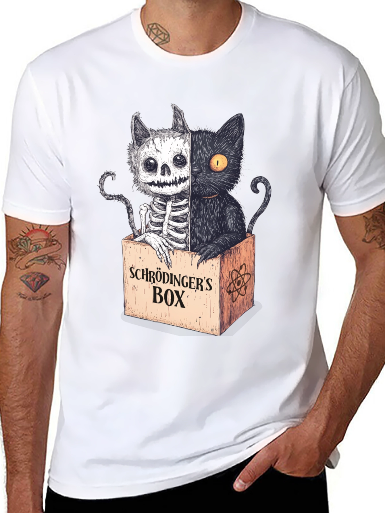 Schrödingers Cat T-Shirt - Half Dead Half Alive