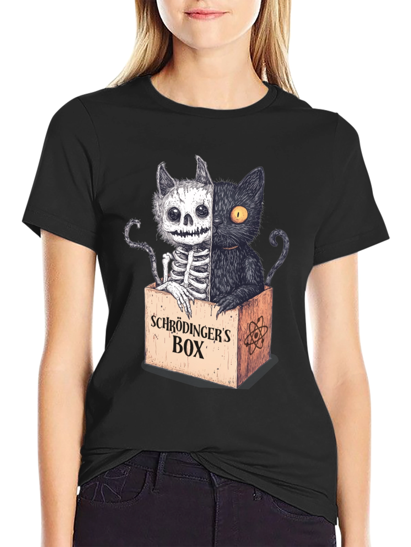 Schrödingers Cat T-Shirt - Half Dead Half Alive
