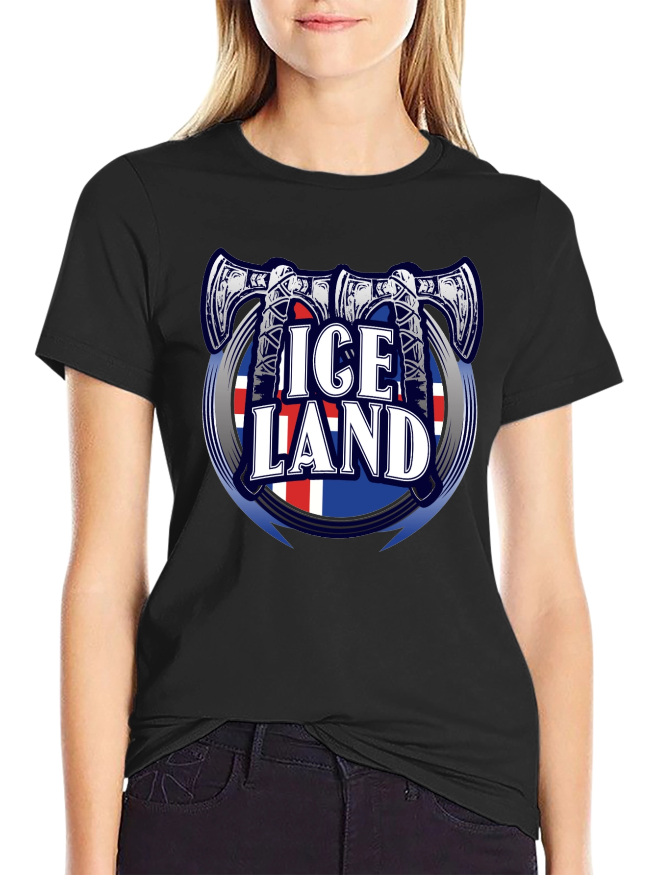 Iceland Axe Flag Graphic T-Shirt