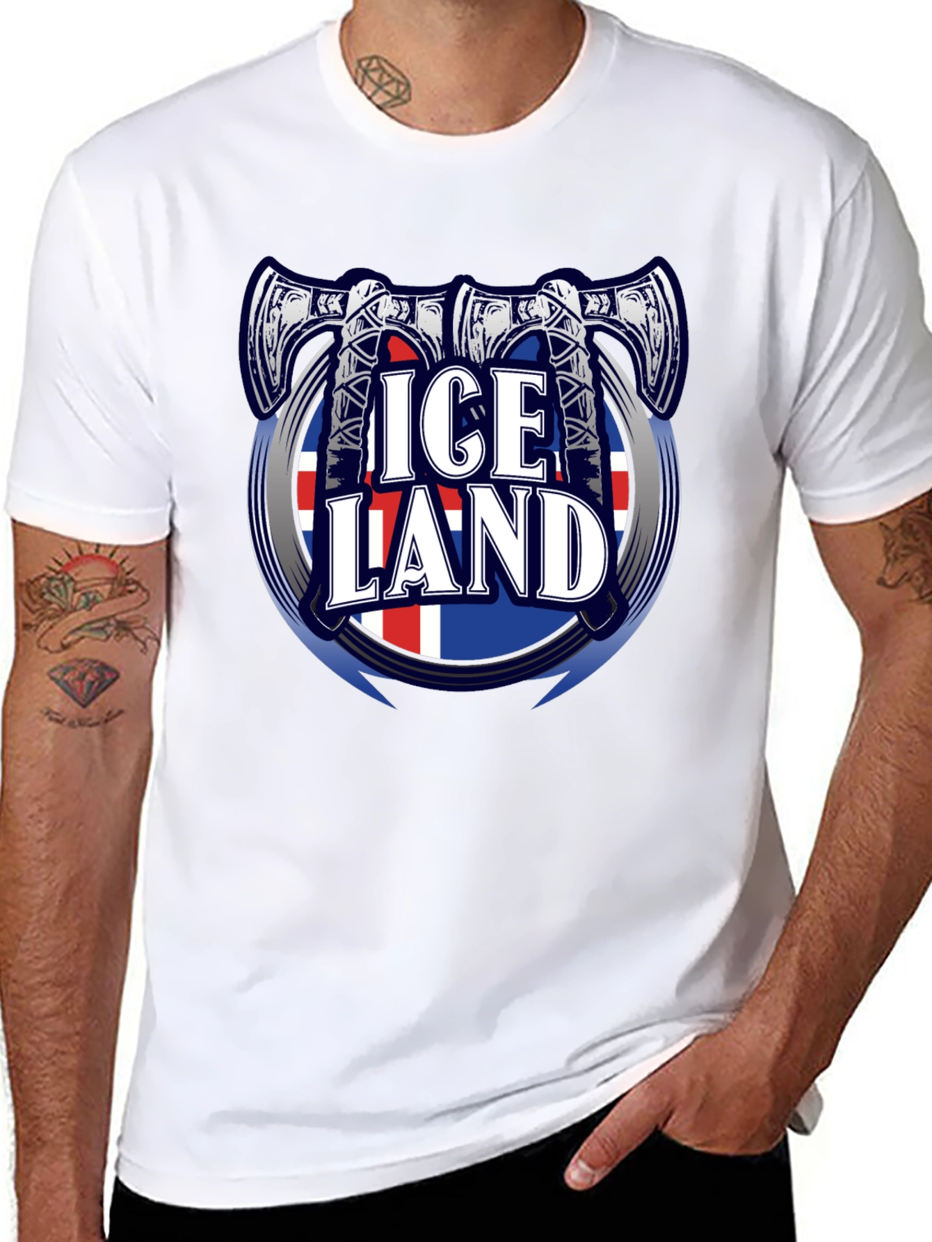 Iceland Axe Flag Graphic T-Shirt