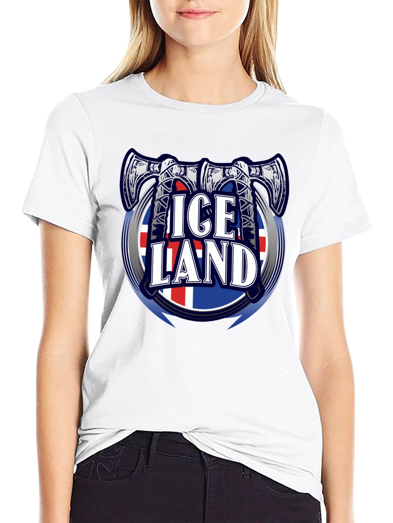 Iceland Axe Flag Graphic T-Shirt