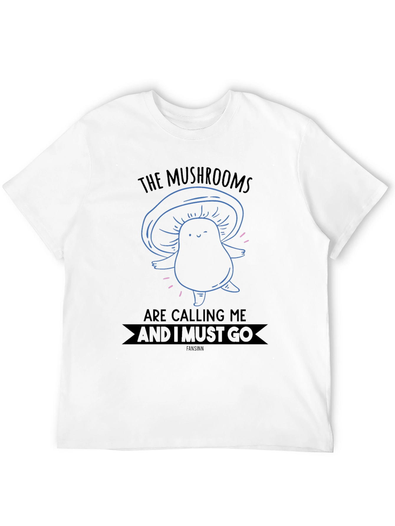 Mushroom Calling Black Graphic Tee