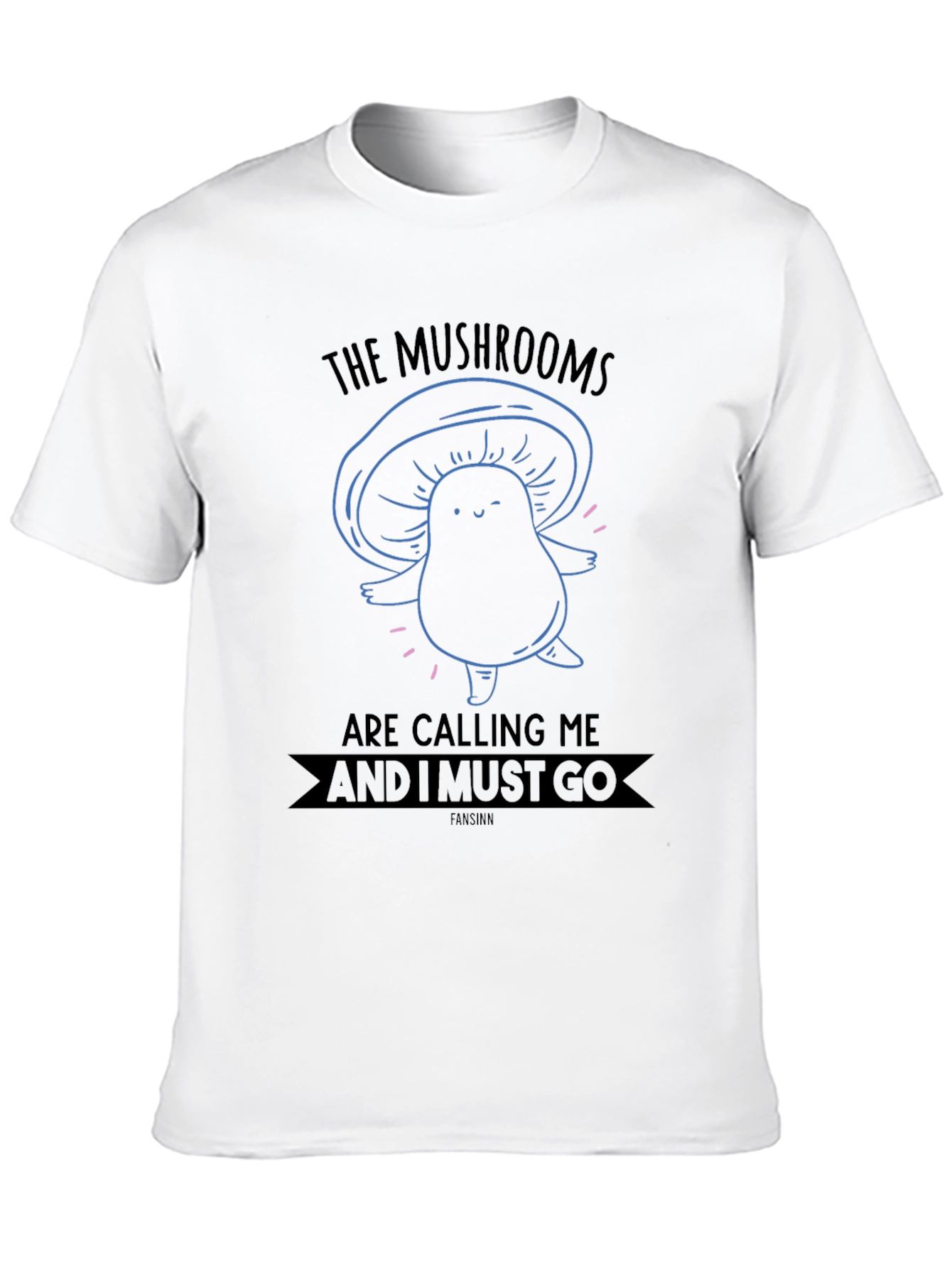 Mushroom Calling Black Graphic Tee
