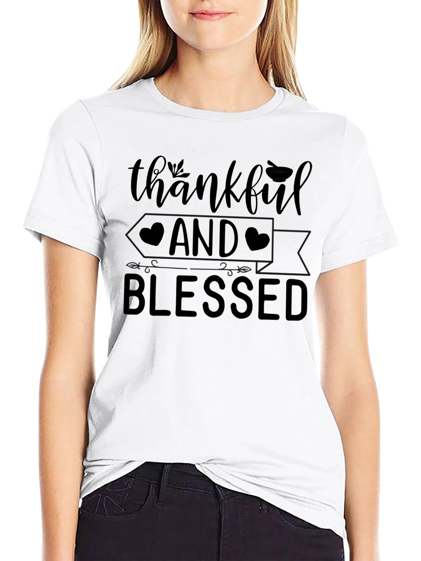 Thankful & Blessed Graphic Tee - Unisex Black T-Shirt