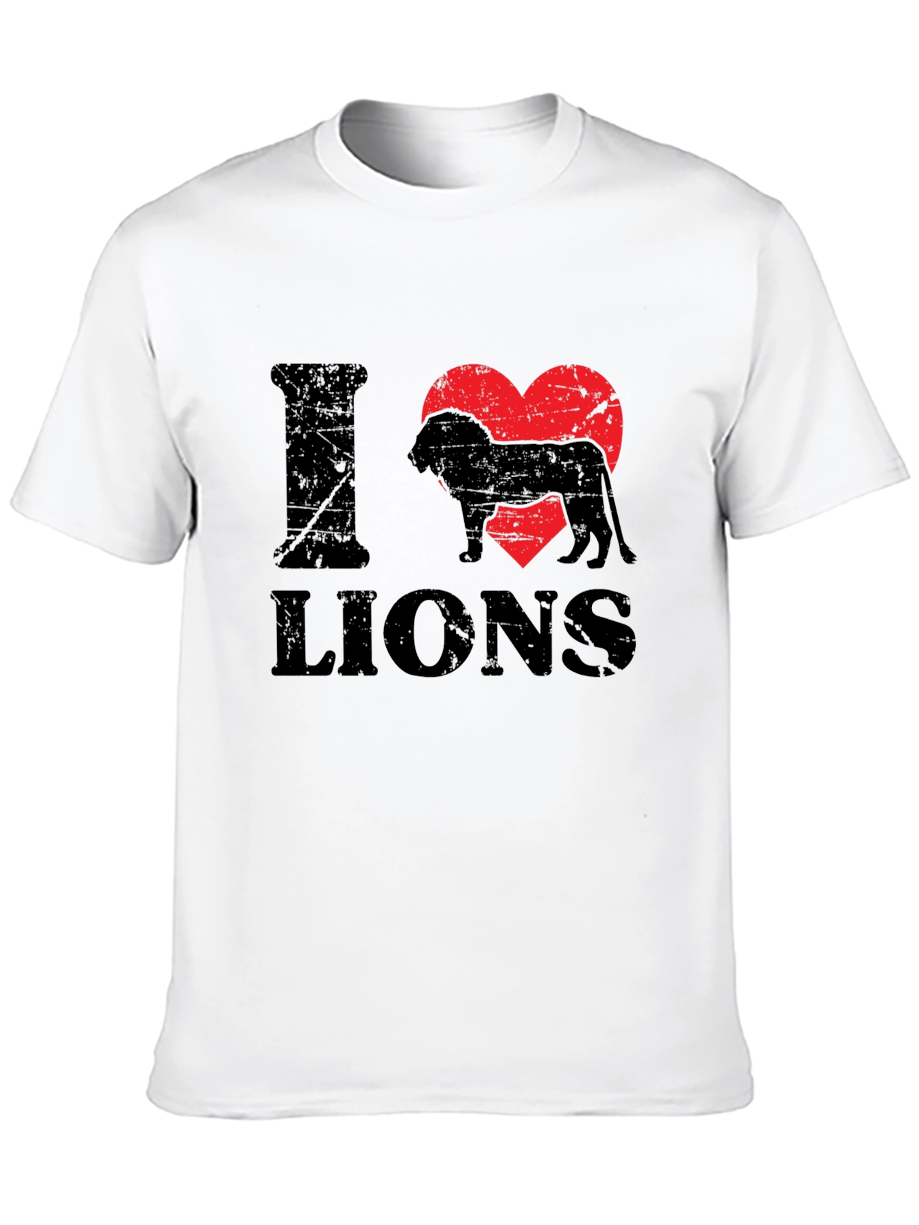I Heart Lions Black T-Shirt - Animal Lover Tee