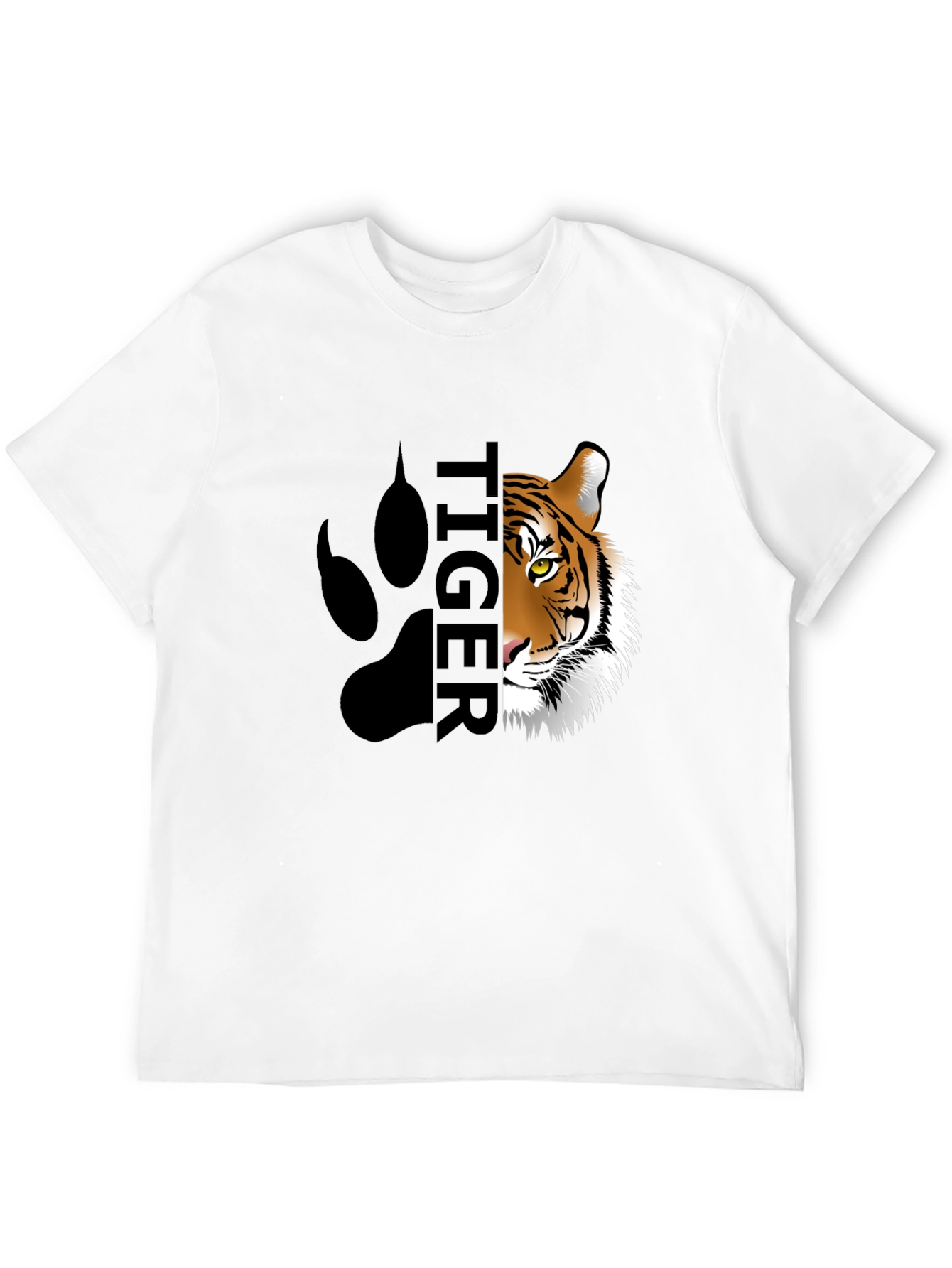 Mens Tiger Graphic Print Black T-Shirt