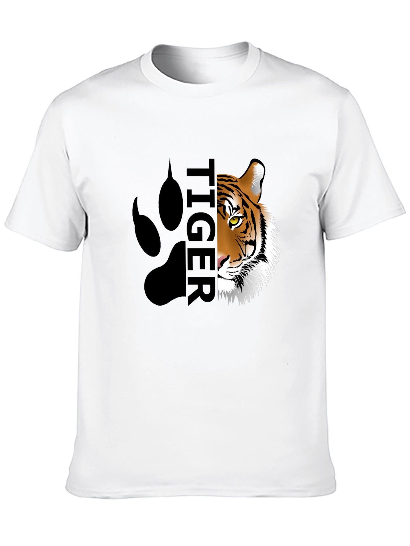 Mens Tiger Graphic Print Black T-Shirt