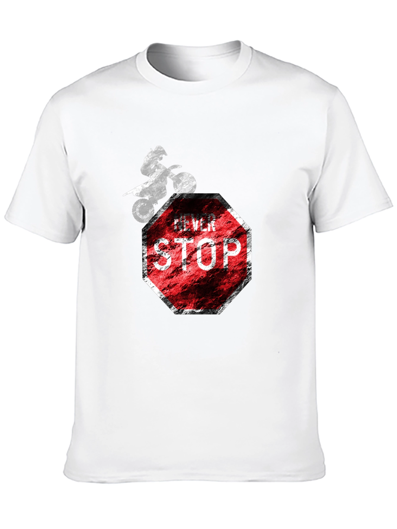 Never Stop T-Shirt - Motocross Stop Sign Design