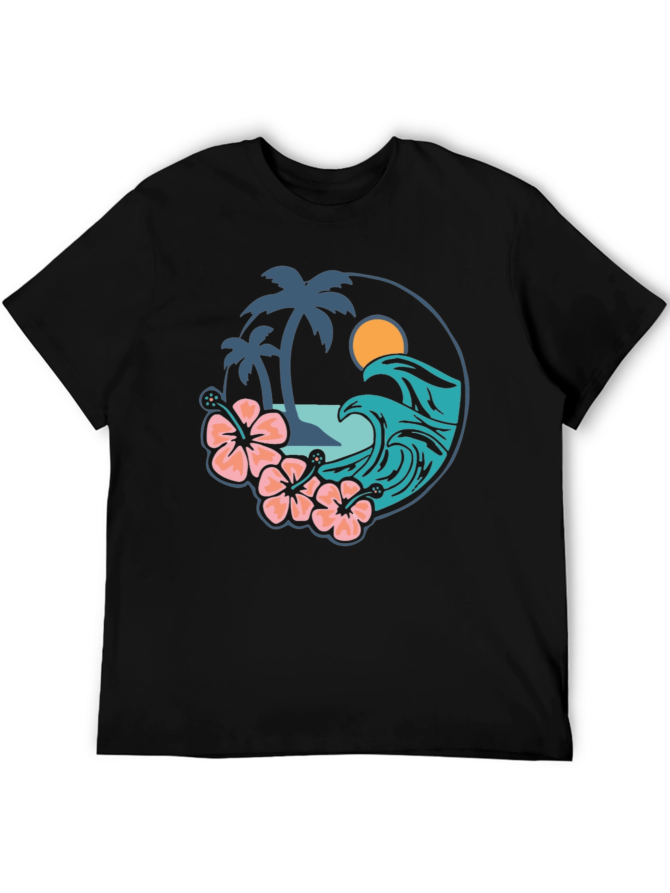 Tropical Vibe T-Shirt - Beach Scene Graphic Tee