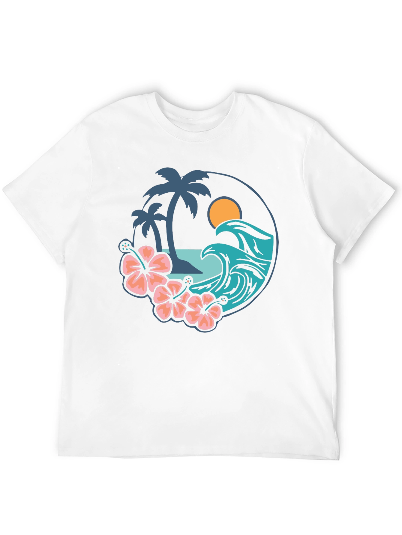Tropical Vibe T-Shirt - Beach Scene Graphic Tee