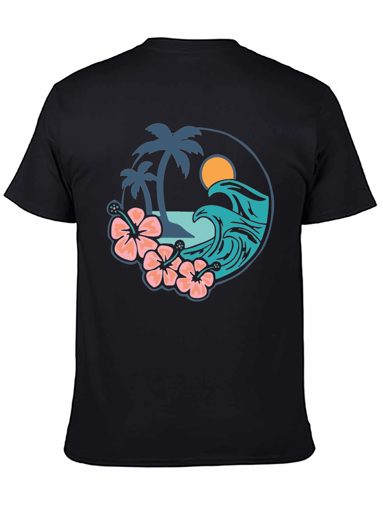 Tropical Vibe T-Shirt - Beach Scene Graphic Tee