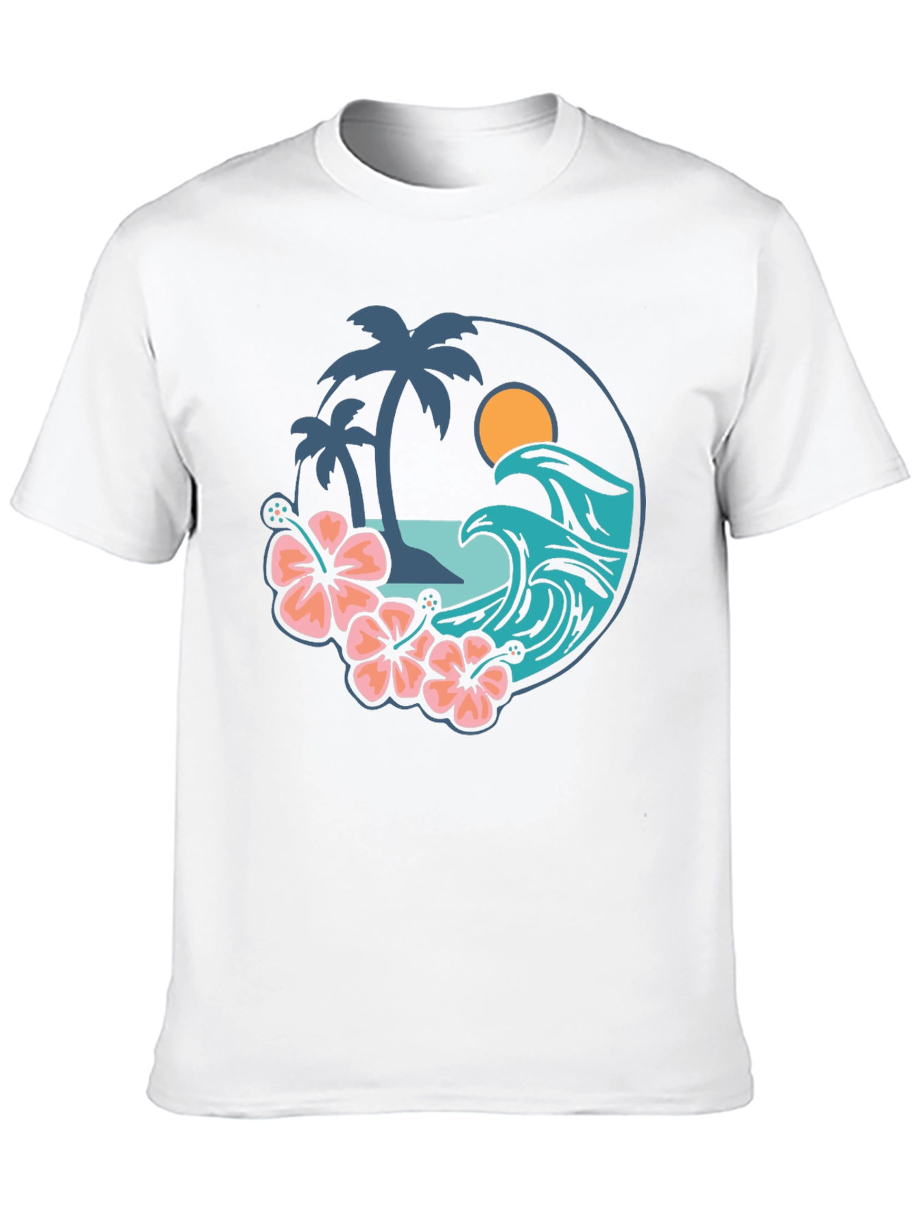 Tropical Vibe T-Shirt - Beach Scene Graphic Tee