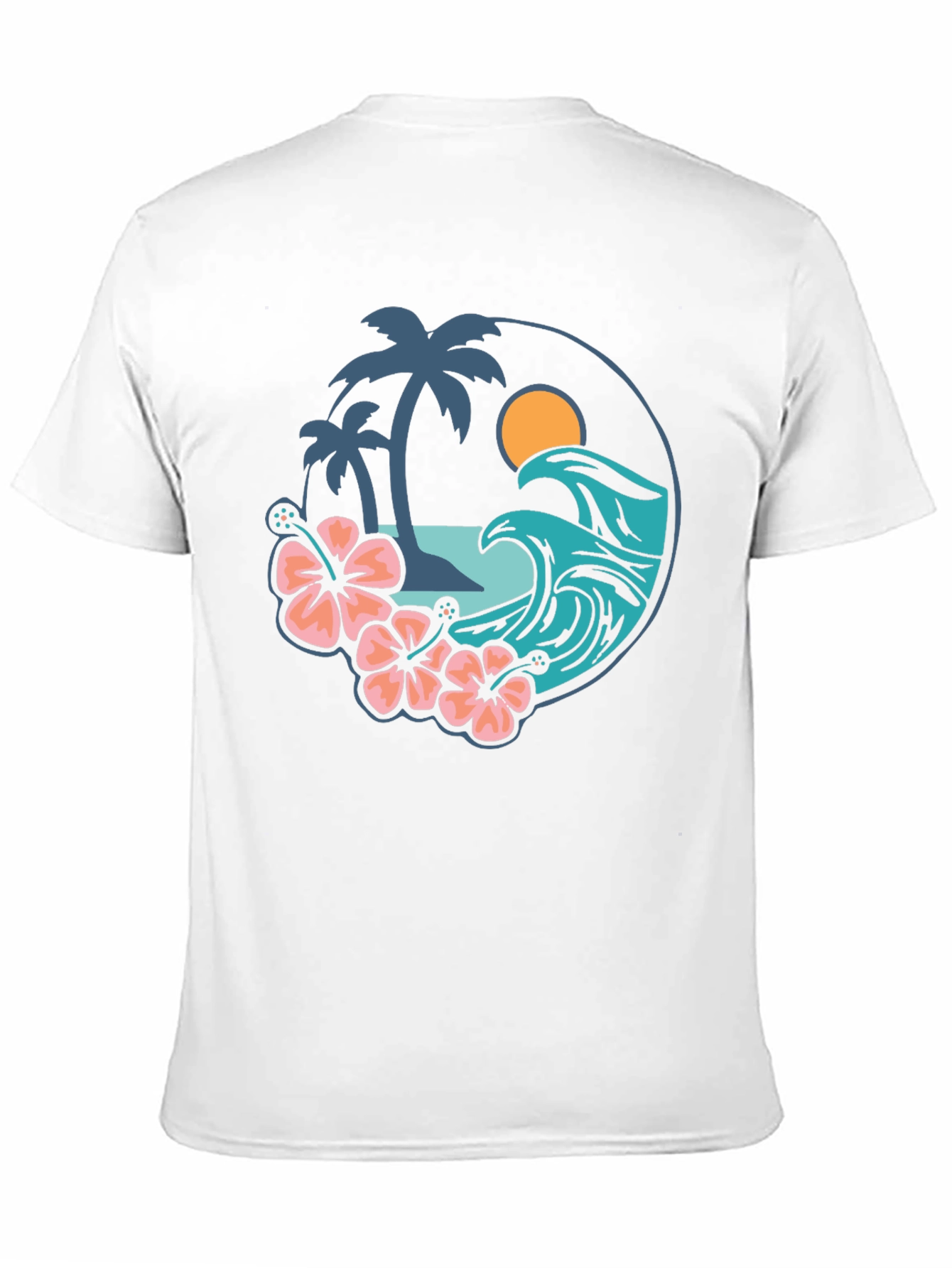 Tropical Vibe T-Shirt - Beach Scene Graphic Tee