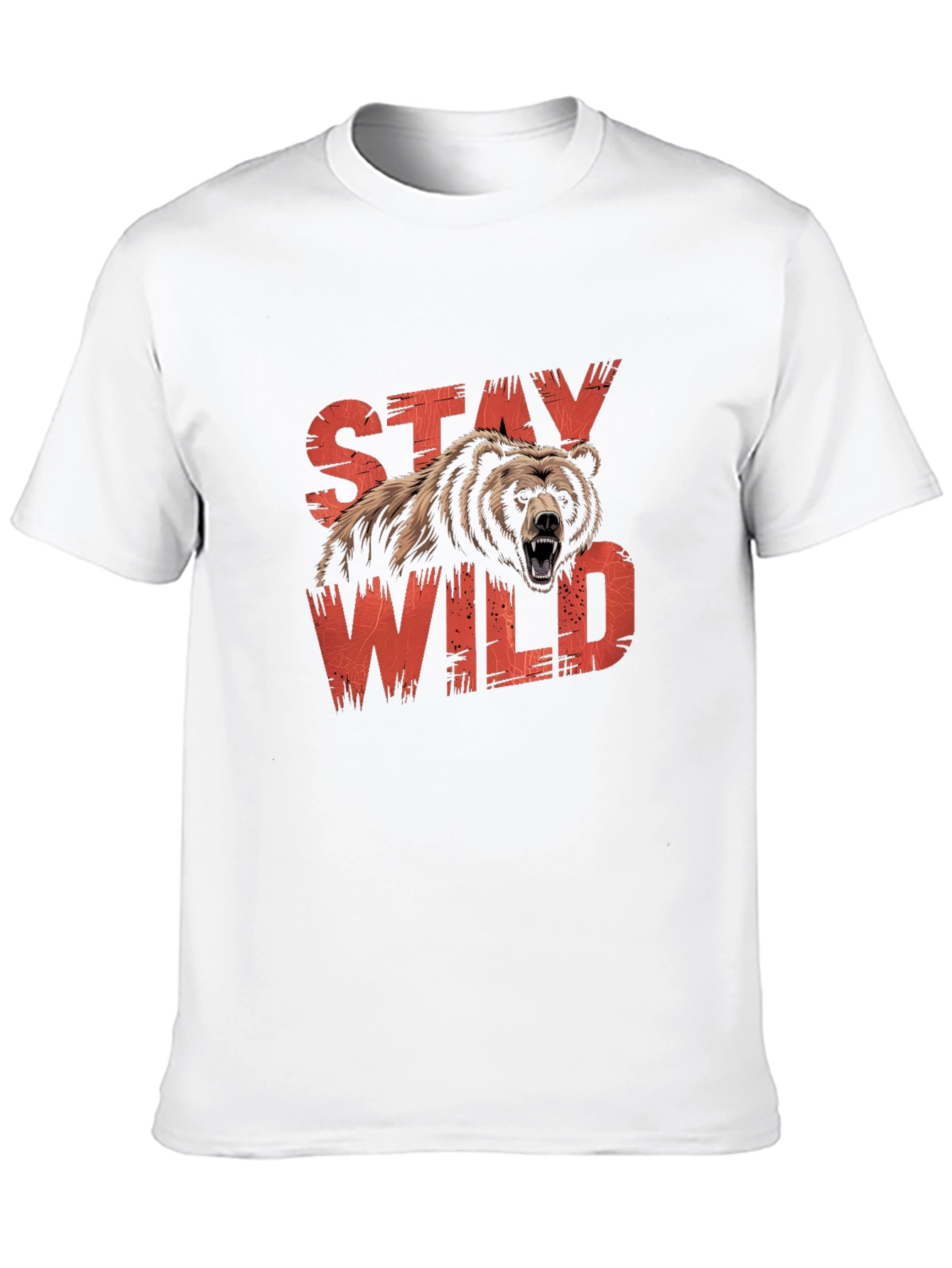 Stay Wild Bear Graphic Black T-Shirt