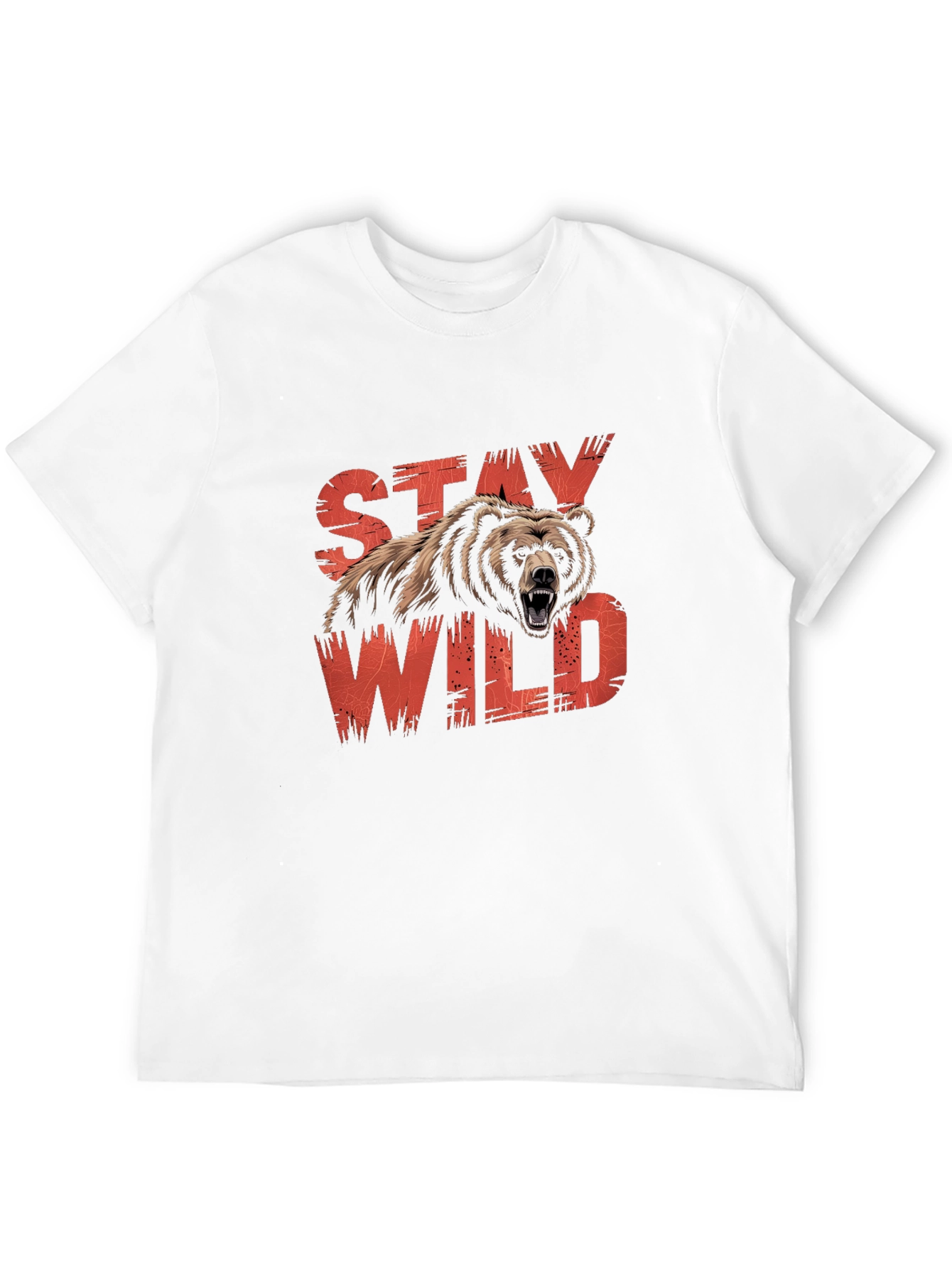 Stay Wild Bear Graphic Black T-Shirt