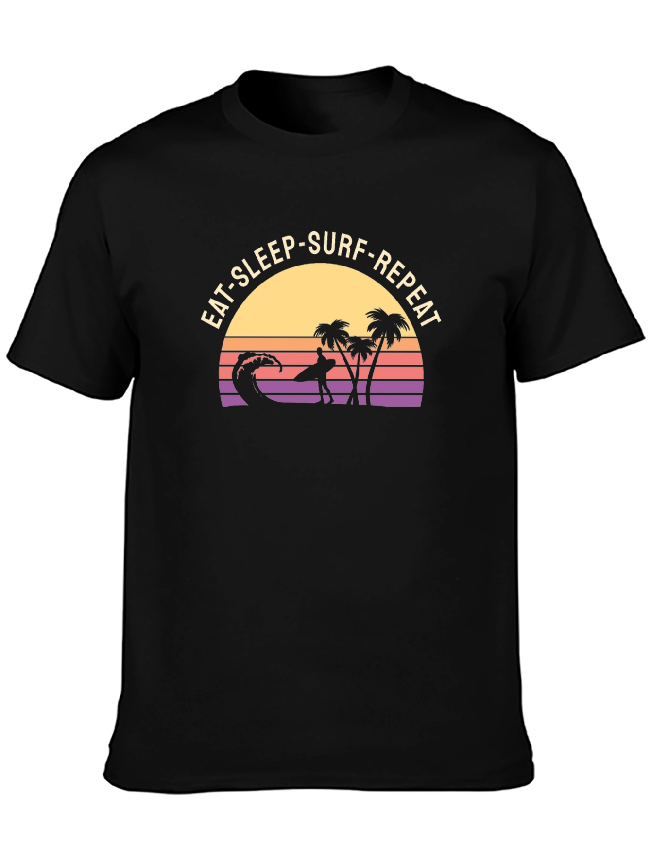 Eat Sleep Surf Repeat T-Shirt - Black