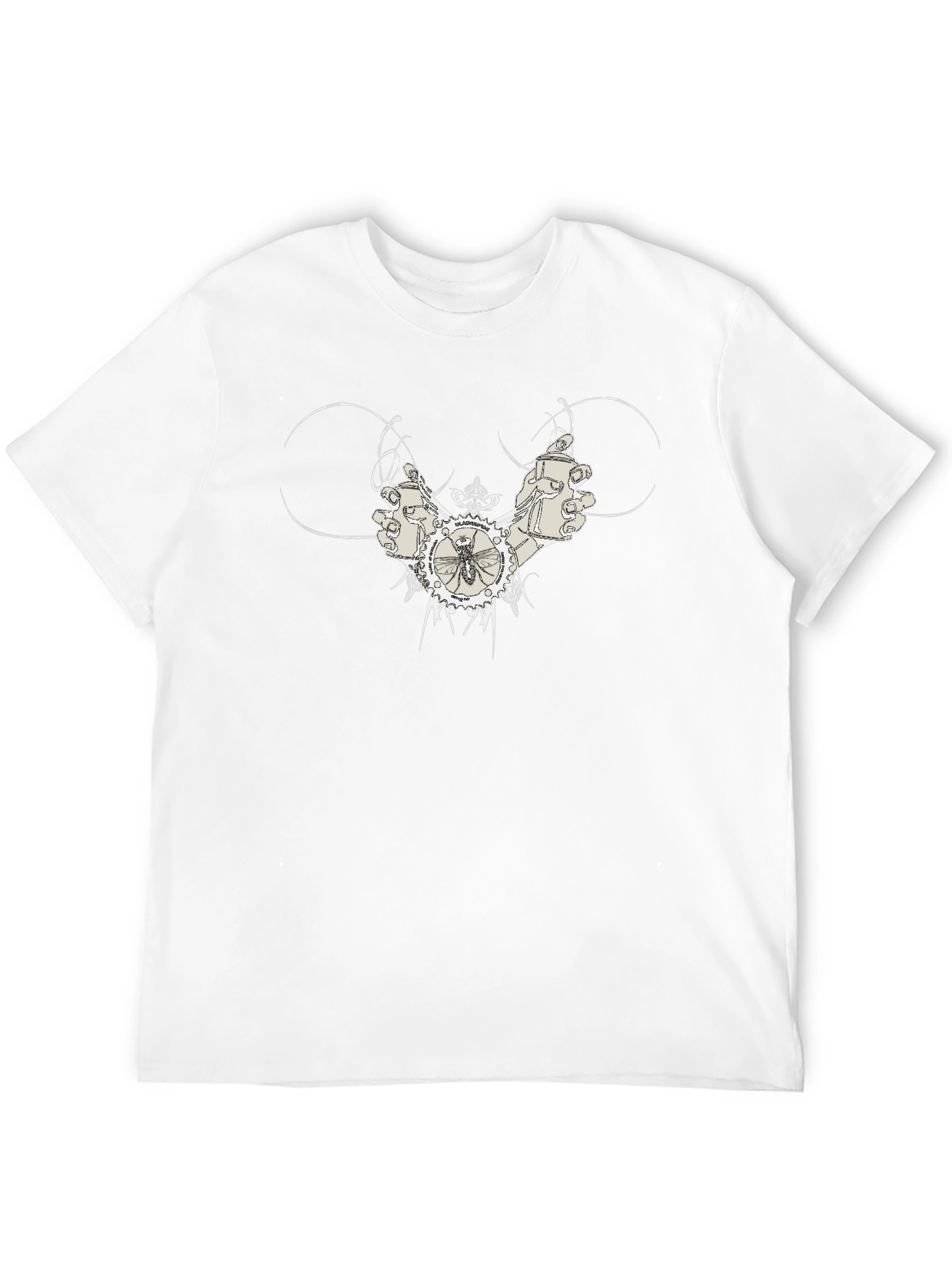 Modern Graphic Print Black T-Shirt