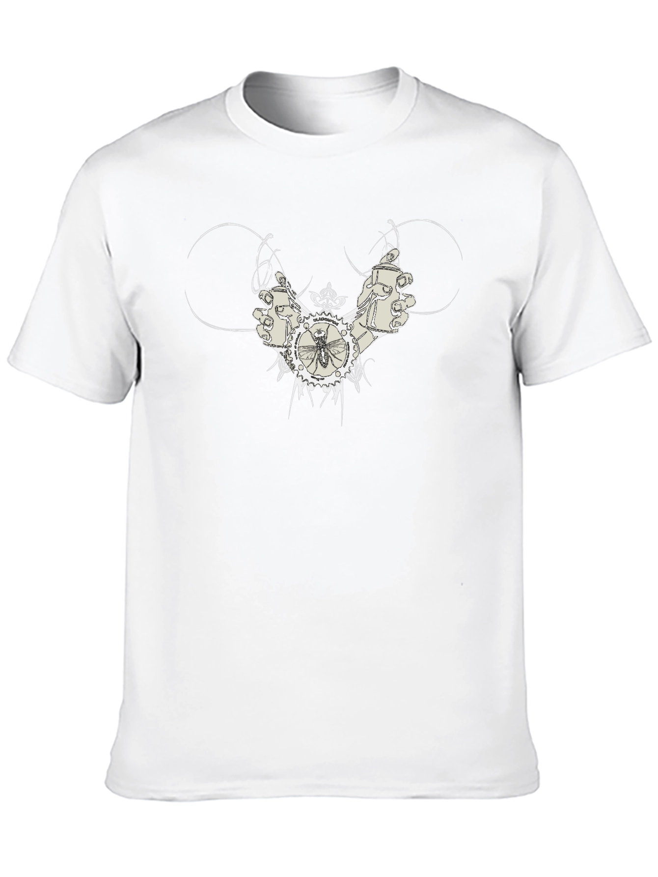 Modern Graphic Print Black T-Shirt