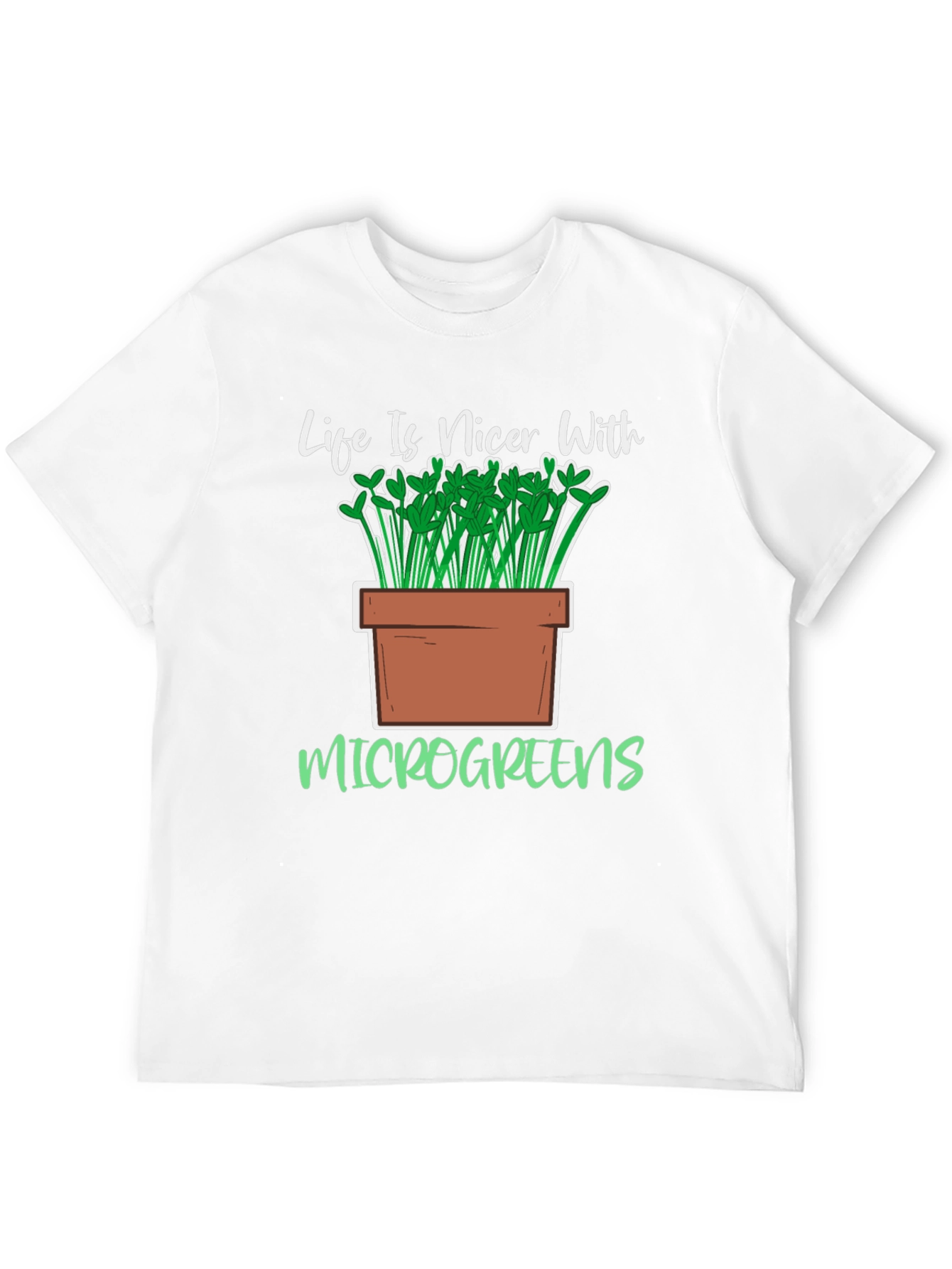 Life Is Nicer With Microgreens Black T-Shirt