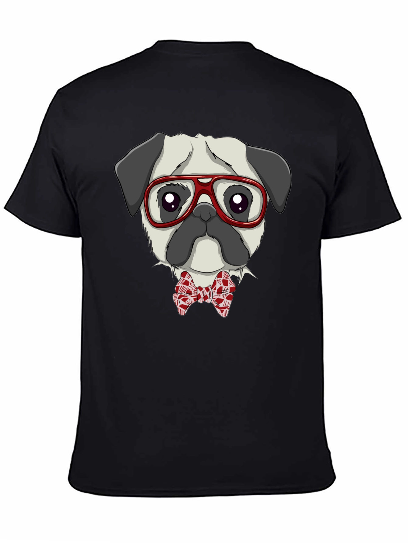 Pug with Glasses & Bow Tie T-Shirt