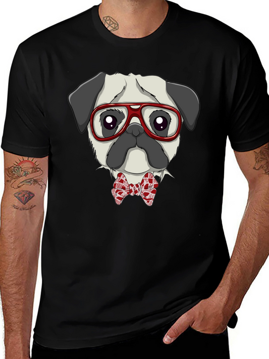 Pug with Glasses & Bow Tie T-Shirt
