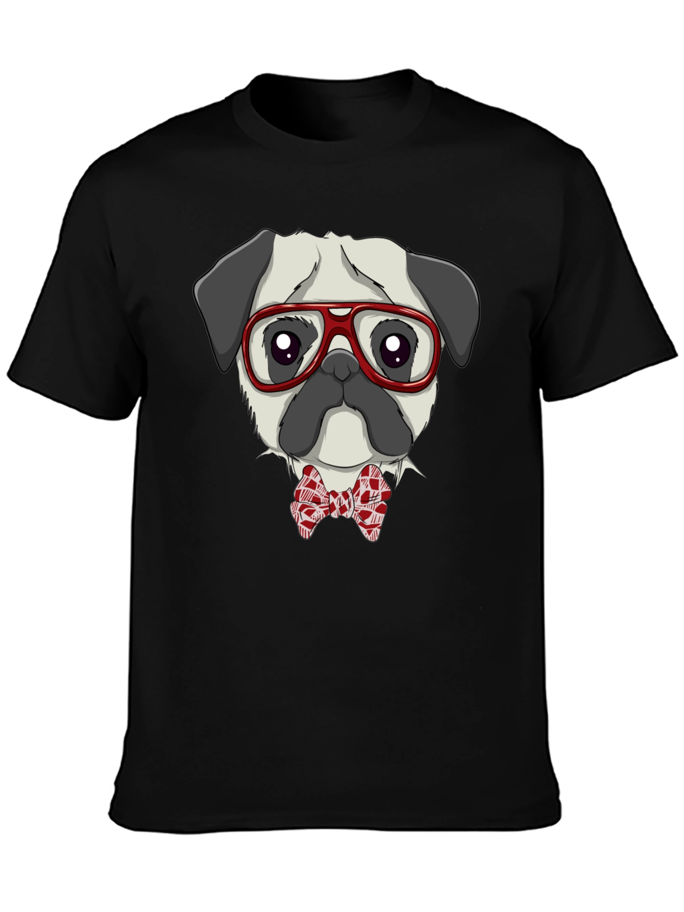 Pug with Glasses & Bow Tie T-Shirt