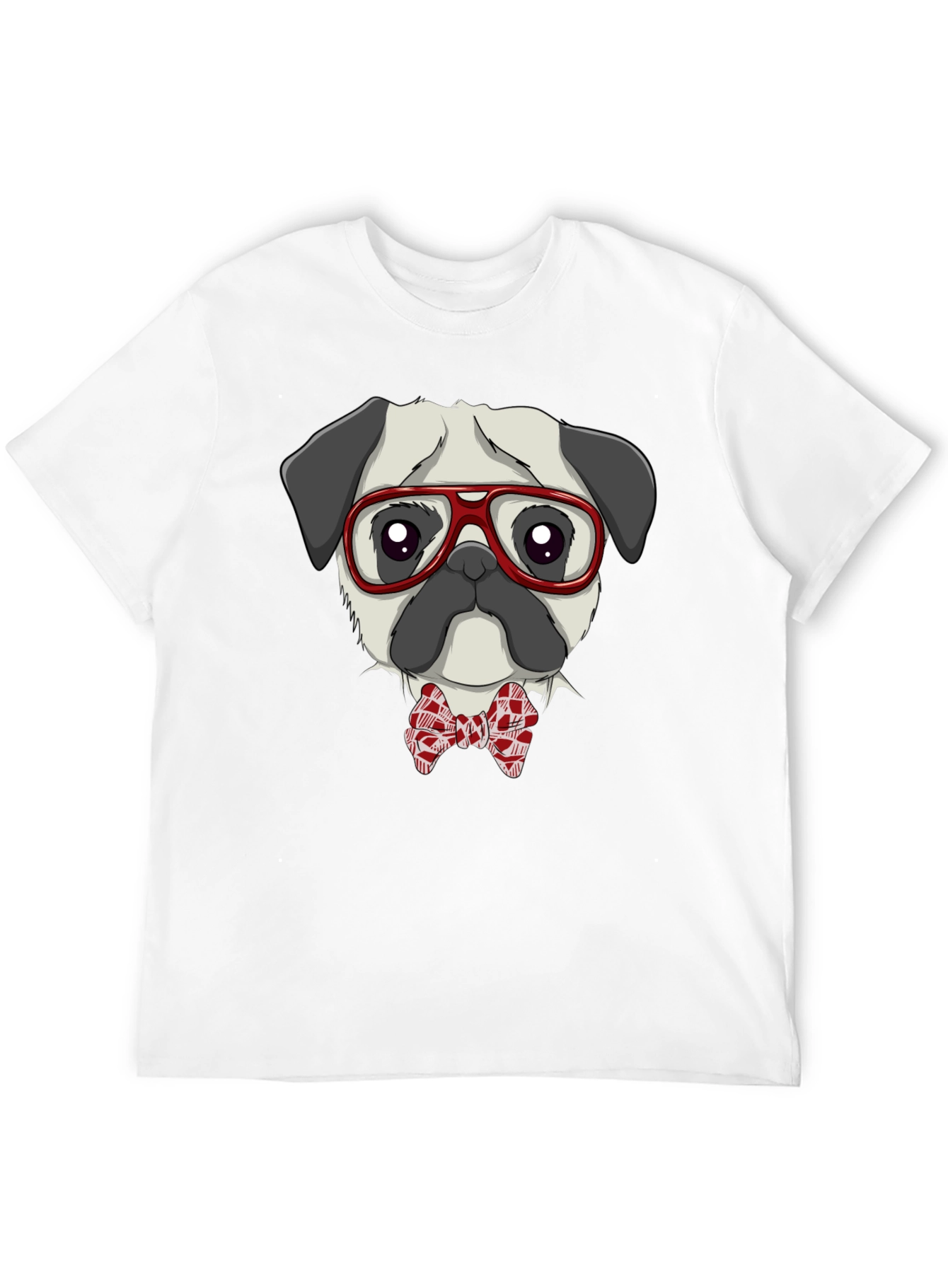 Pug with Glasses & Bow Tie T-Shirt