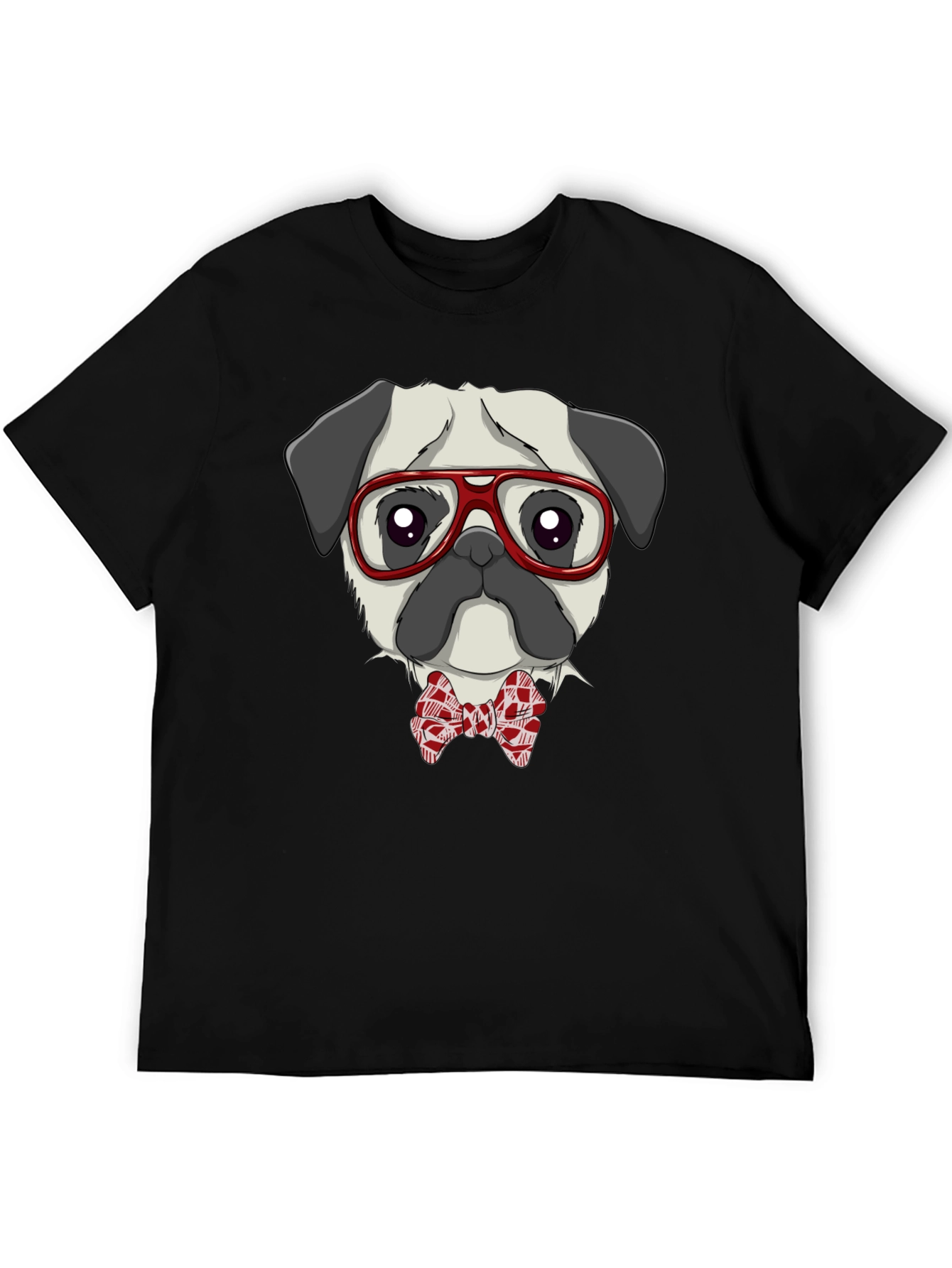 Pug with Glasses & Bow Tie T-Shirt