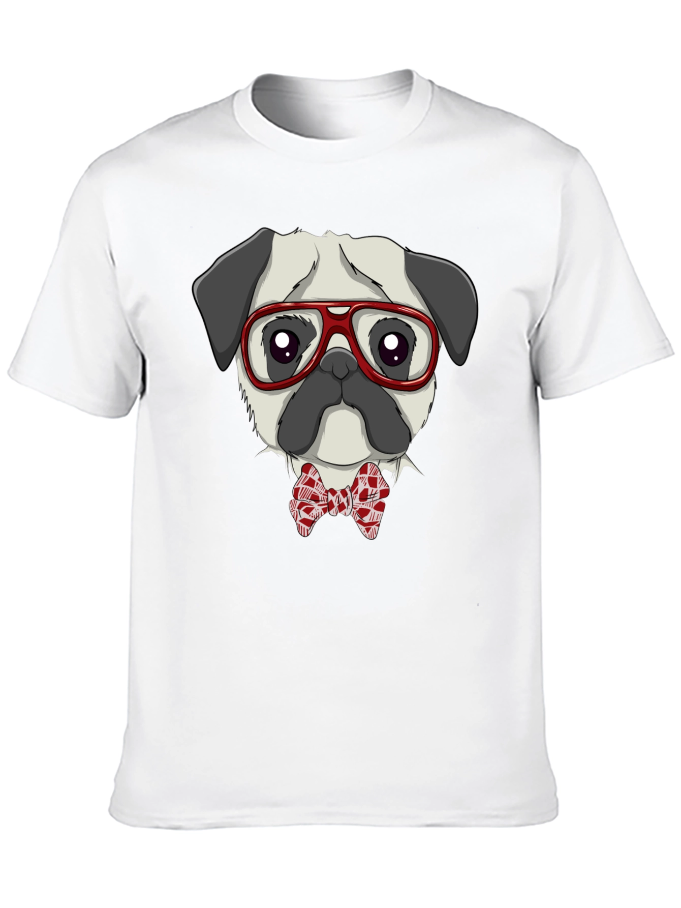 Pug with Glasses & Bow Tie T-Shirt