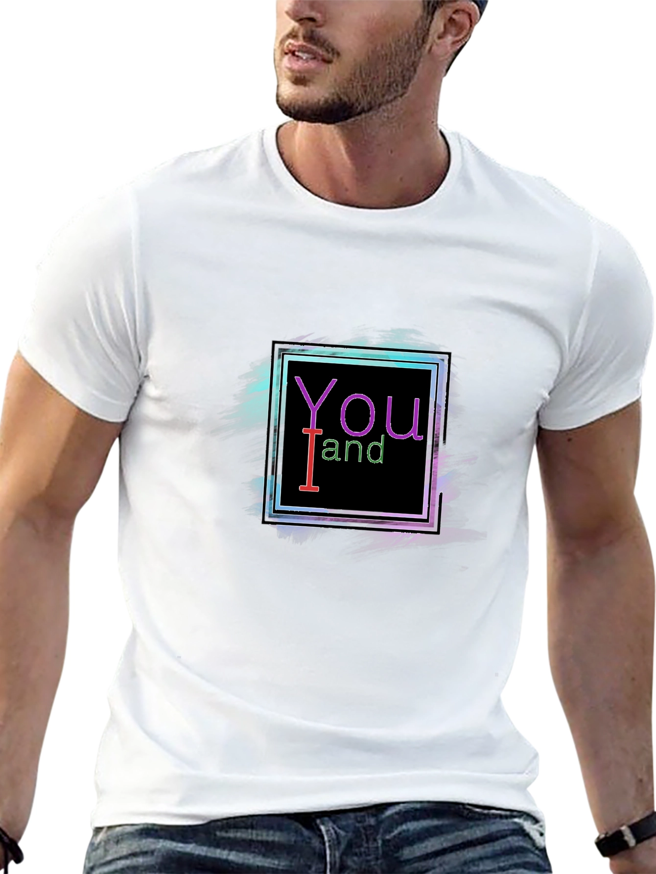 You and I Neon Graphic Black T-Shirt