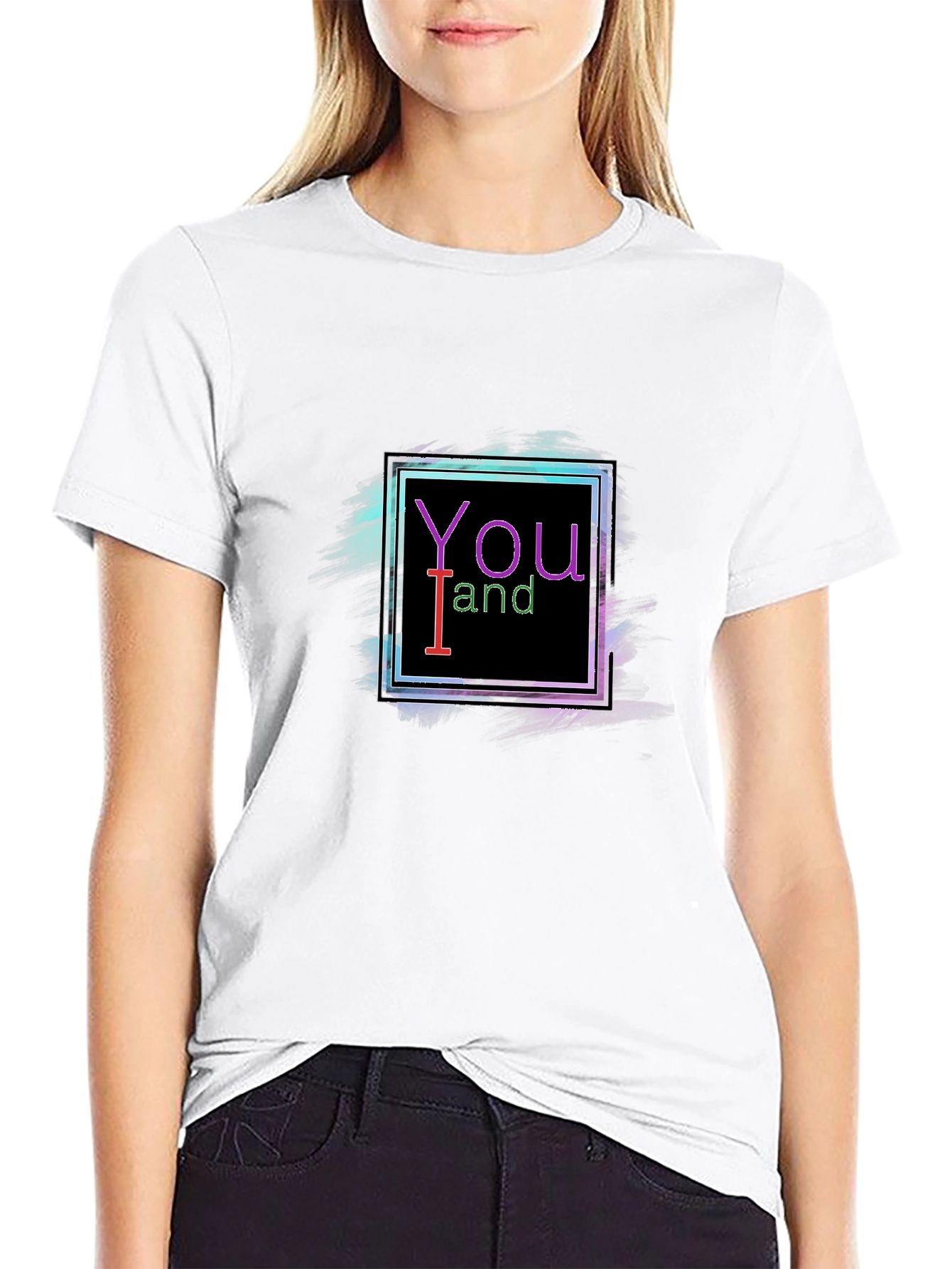 You and I Neon Graphic Black T-Shirt