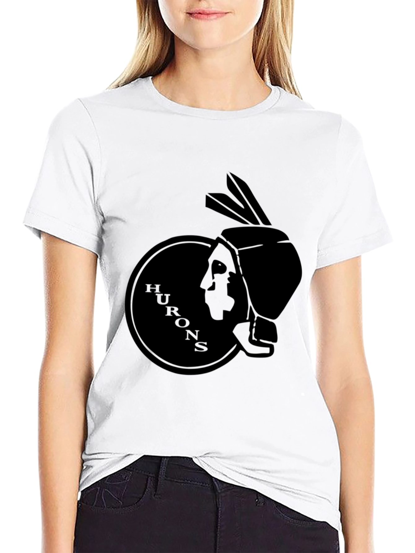 Hurons Graphic Tee - Black Cotton Blend