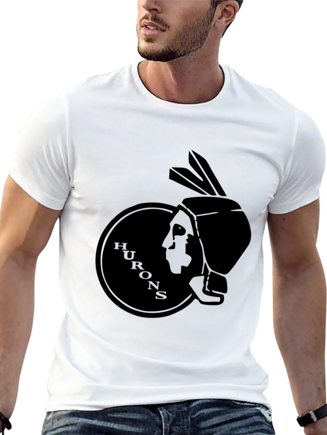 Hurons Graphic Tee - Black Cotton Blend