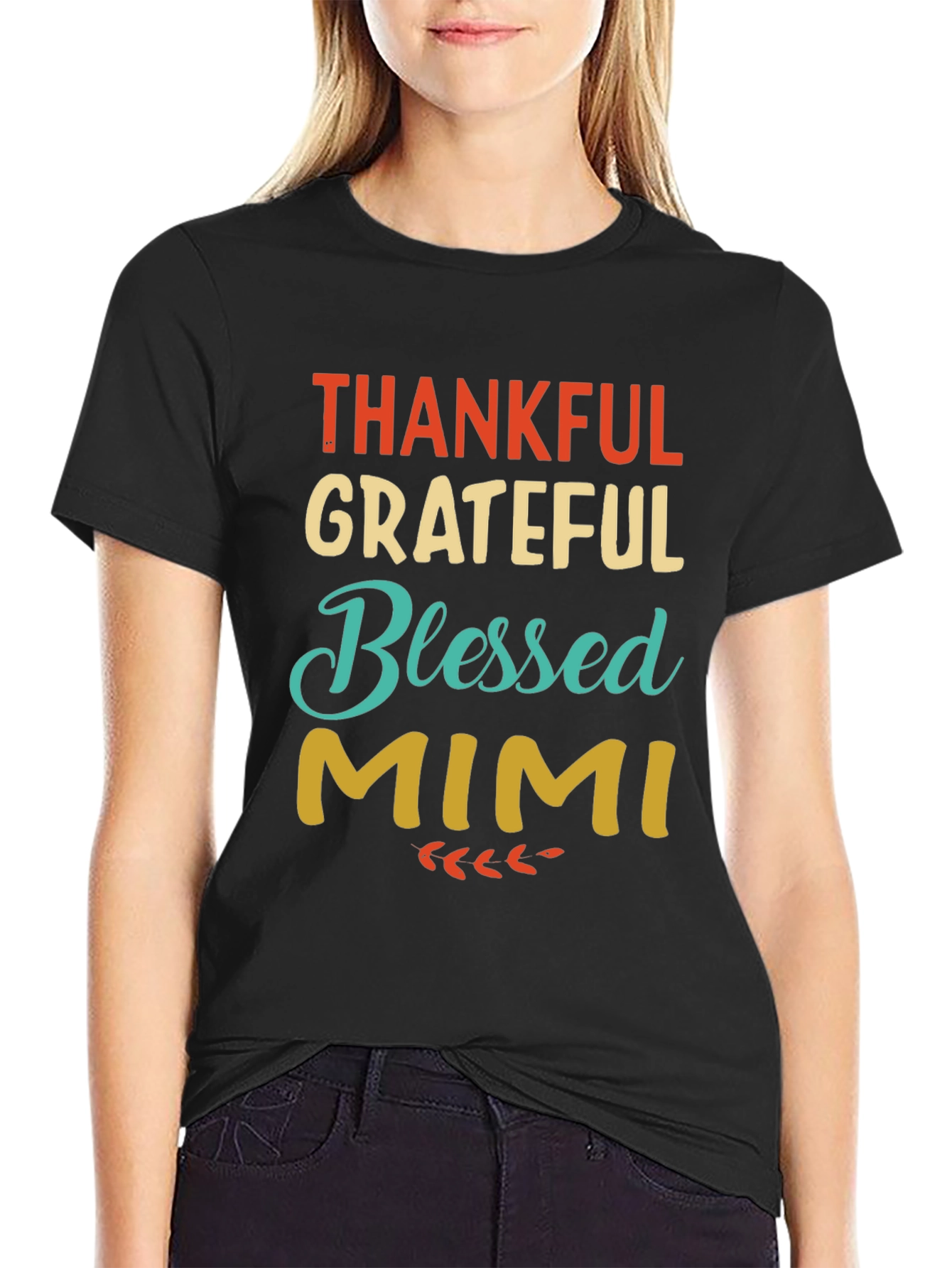 Thankful Grateful Blessed Mimi Graphic Tee