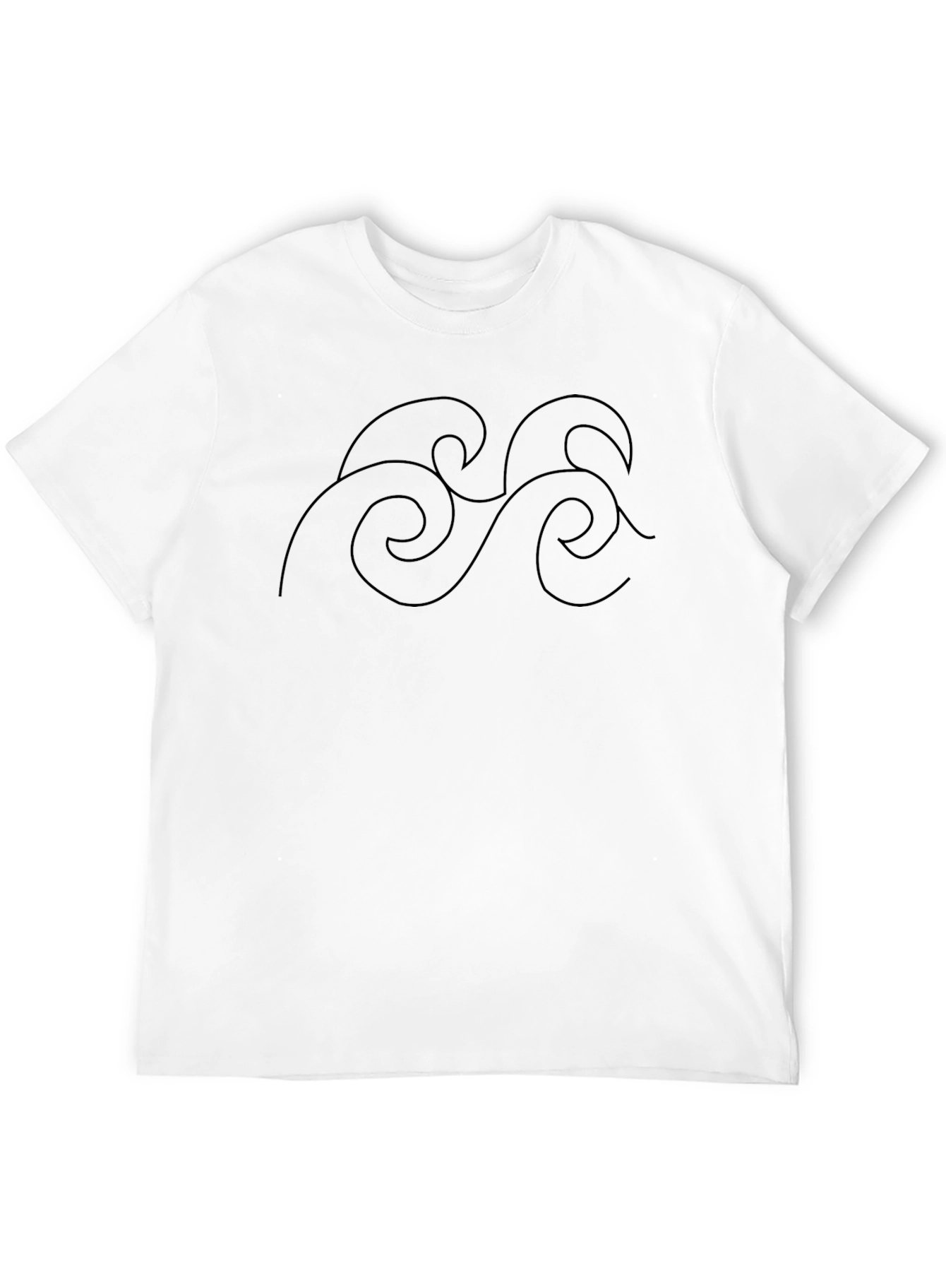 Minimalist Wave Design Black T-Shirt