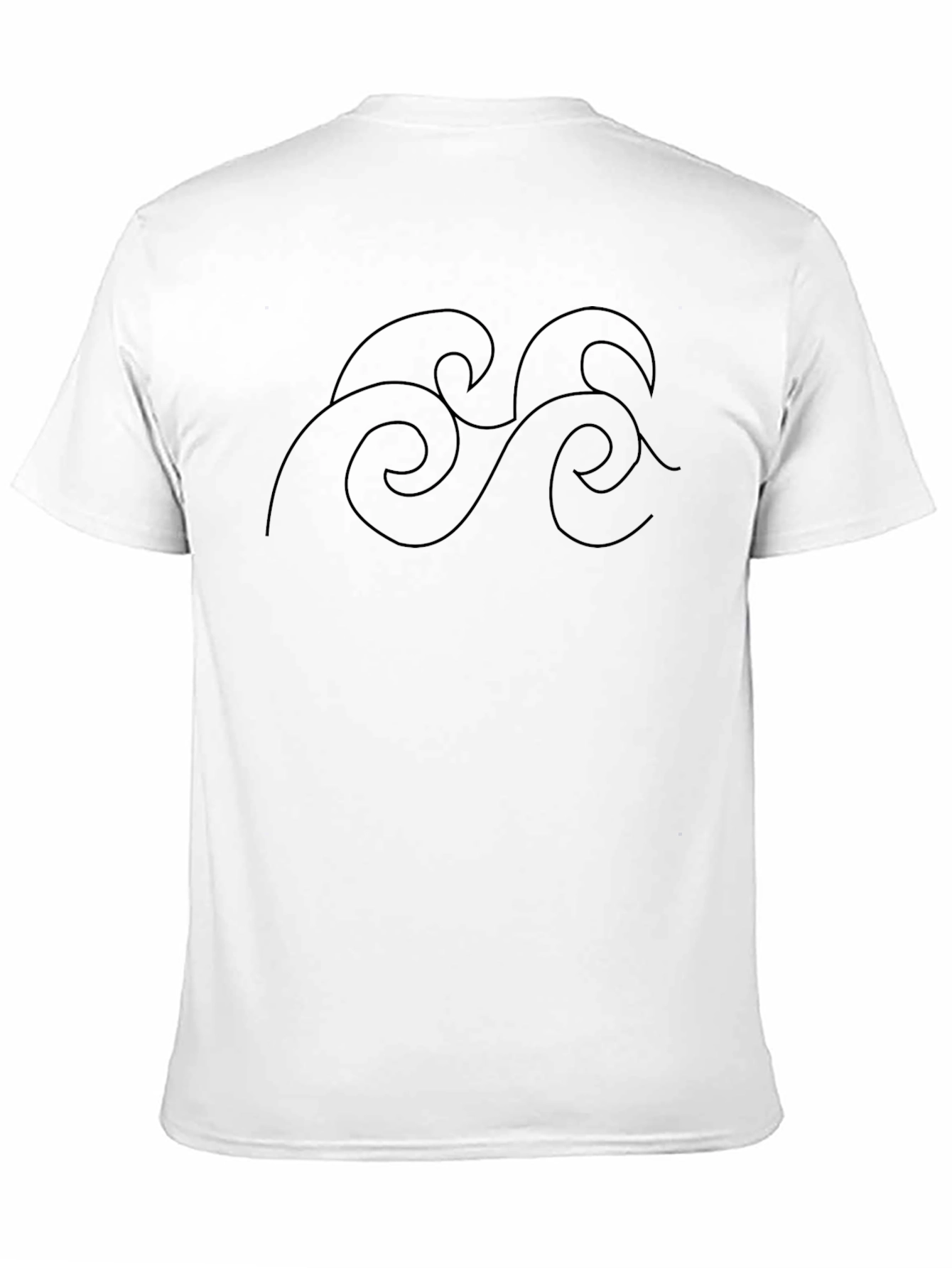 Minimalist Wave Design Black T-Shirt