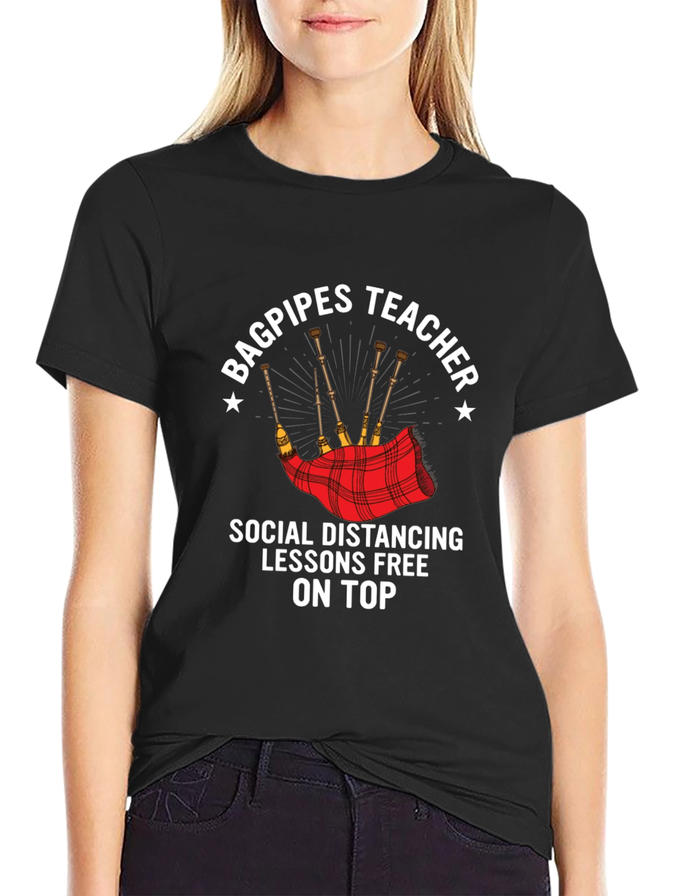Bagpipes Teacher Social Distancing T-Shirt