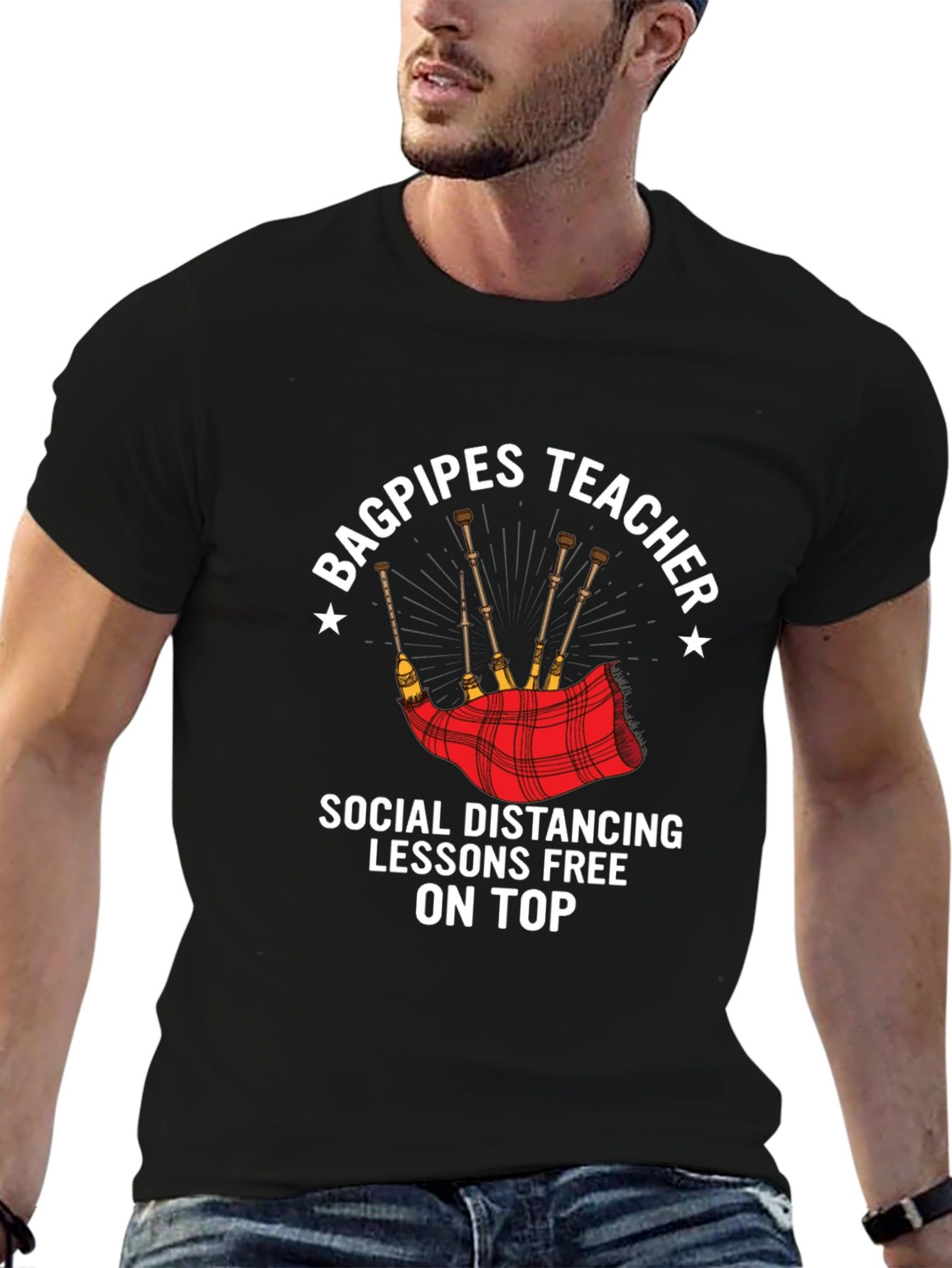 Bagpipes Teacher Social Distancing T-Shirt