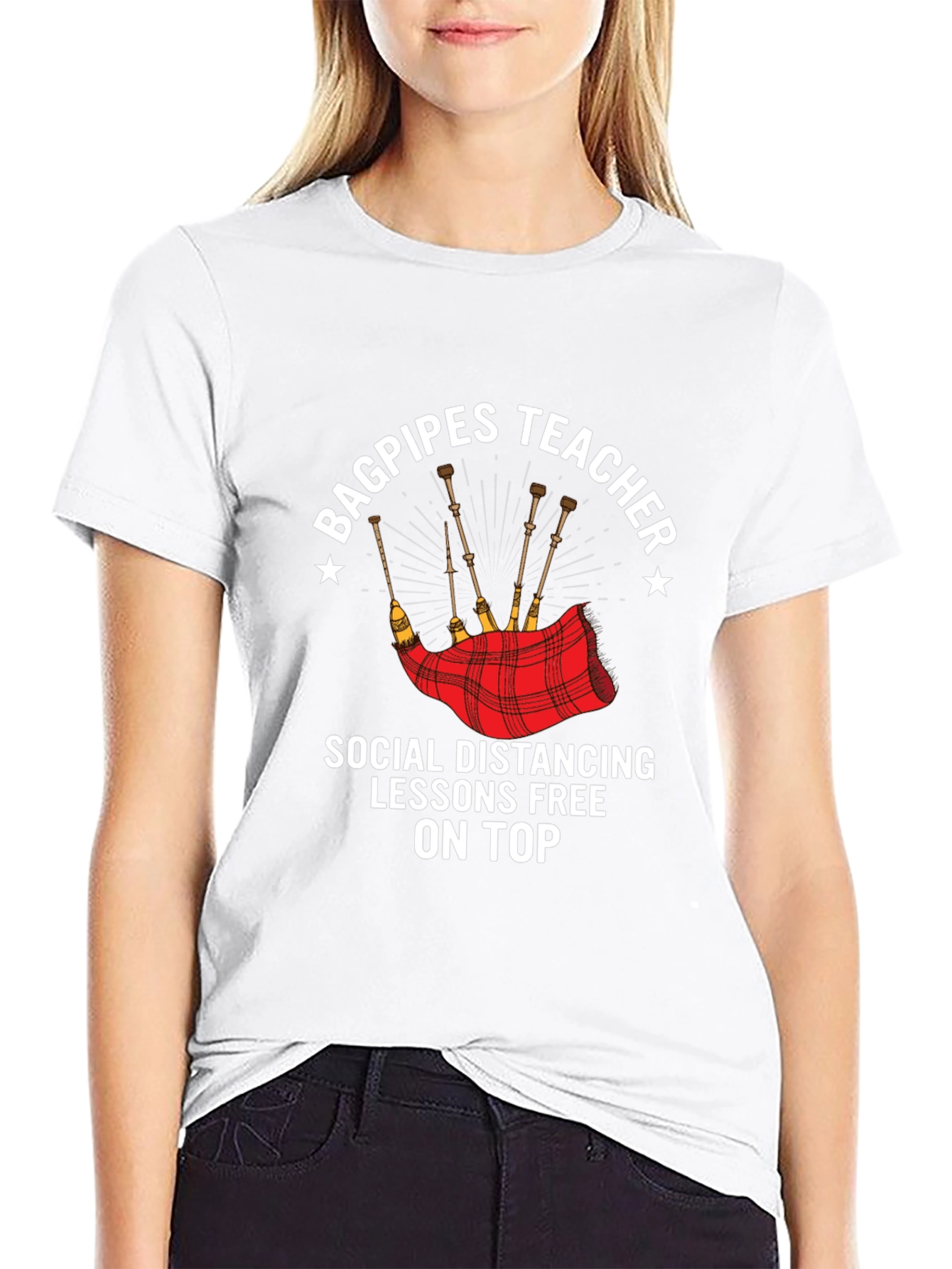 Bagpipes Teacher Social Distancing T-Shirt