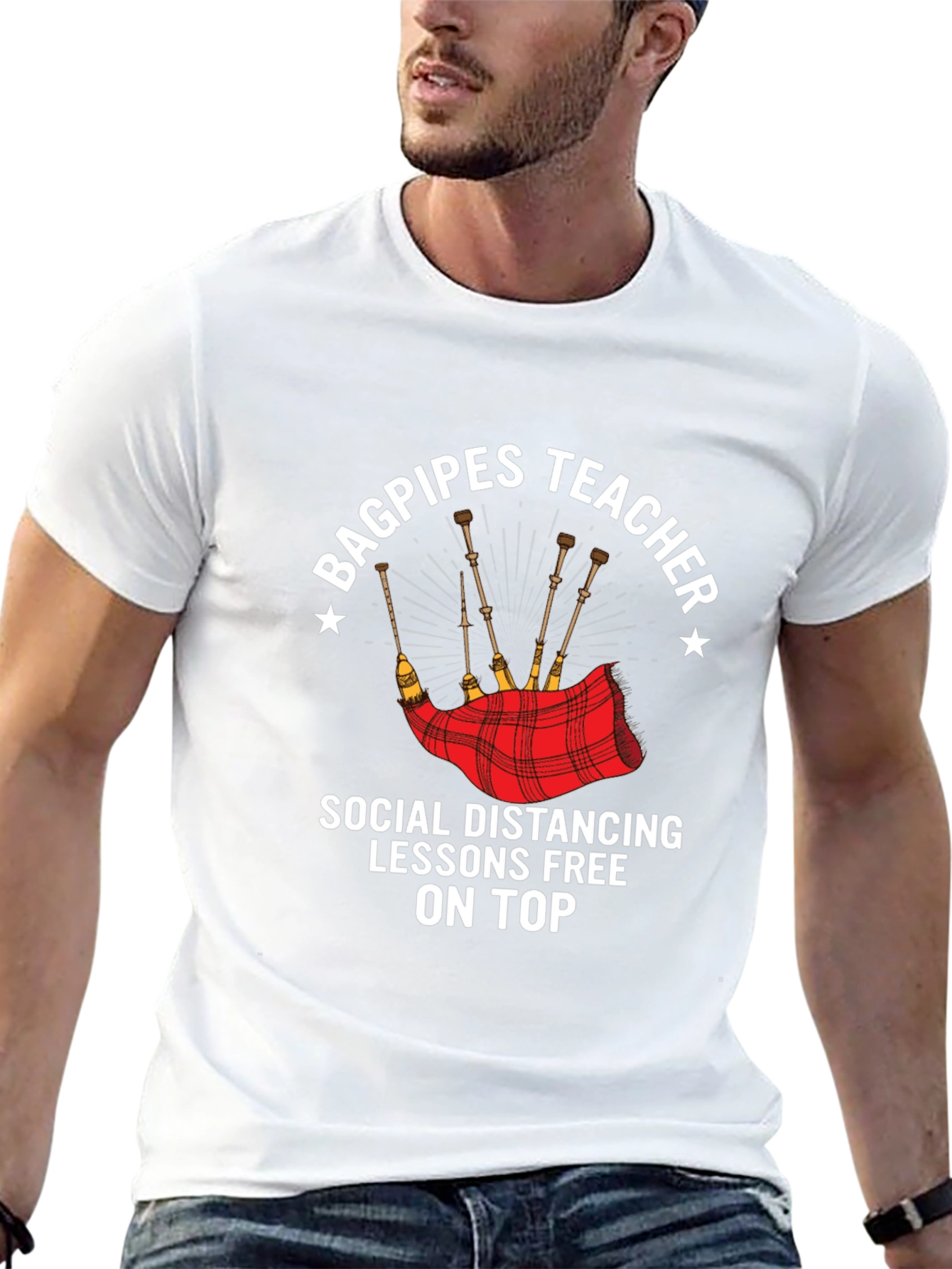 Bagpipes Teacher Social Distancing T-Shirt