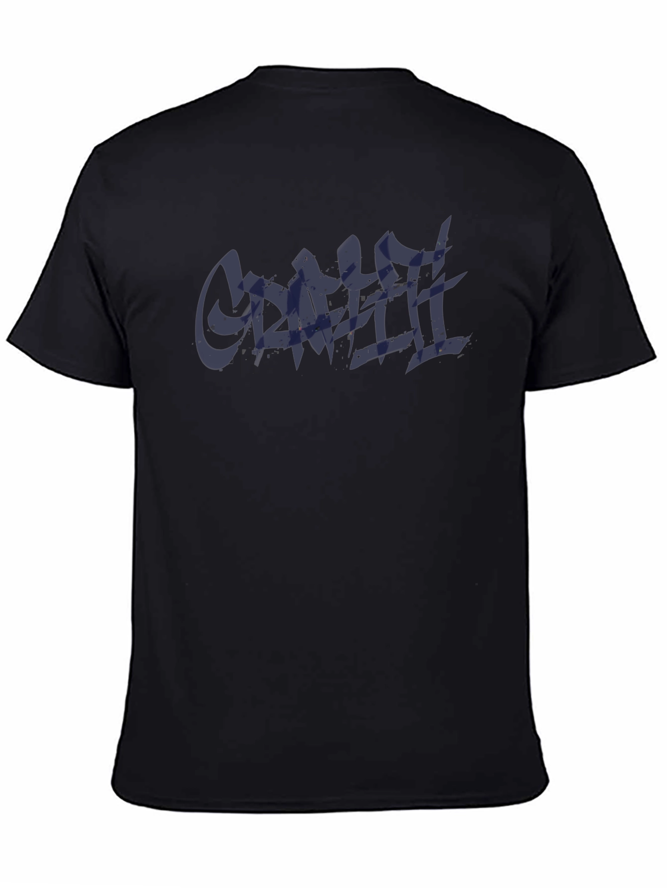 Mens Black T-Shirt with Graffiti Style Graphic