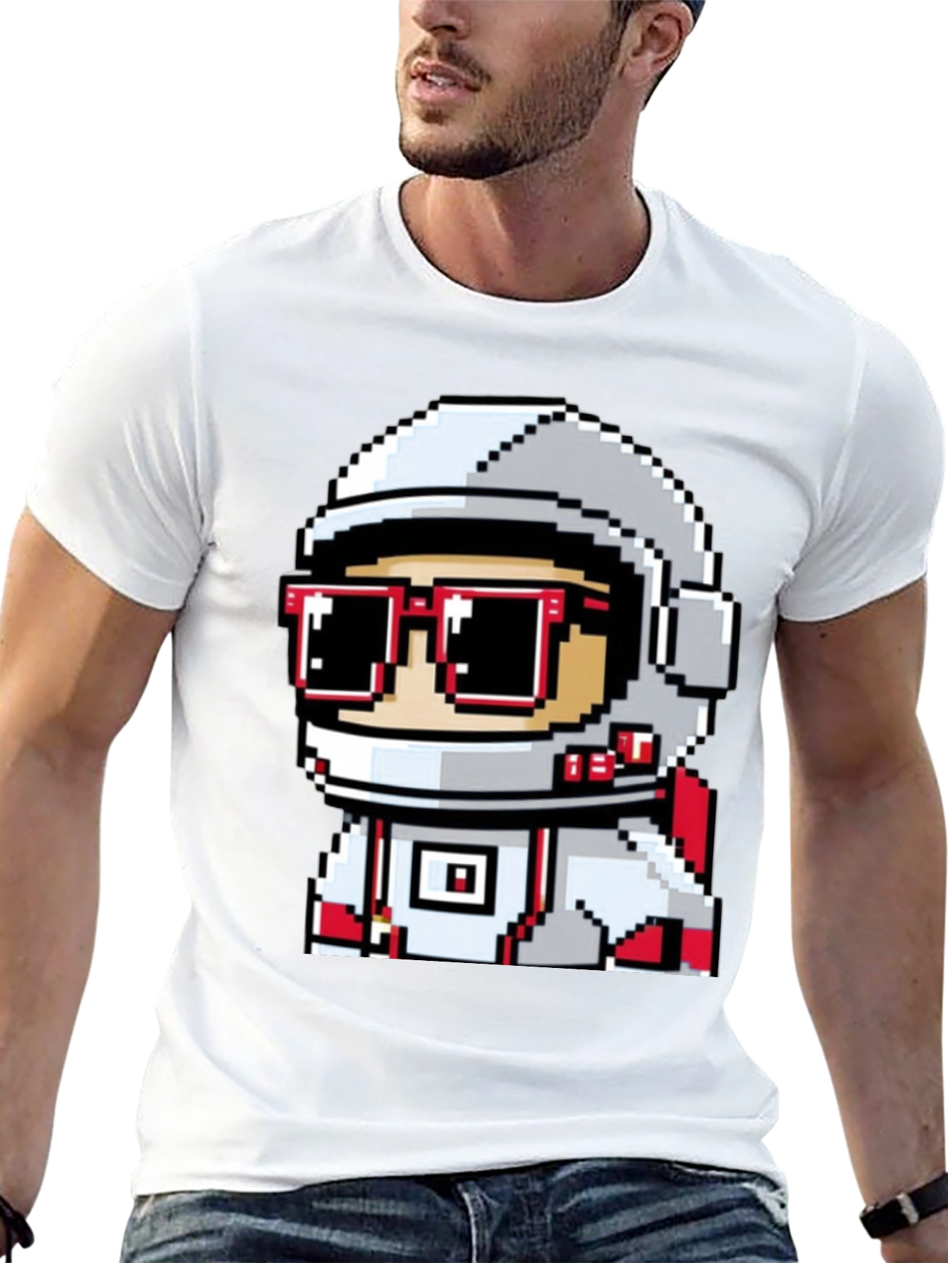 Pixel Astronaut Graphic T-Shirt - Cool Space Design