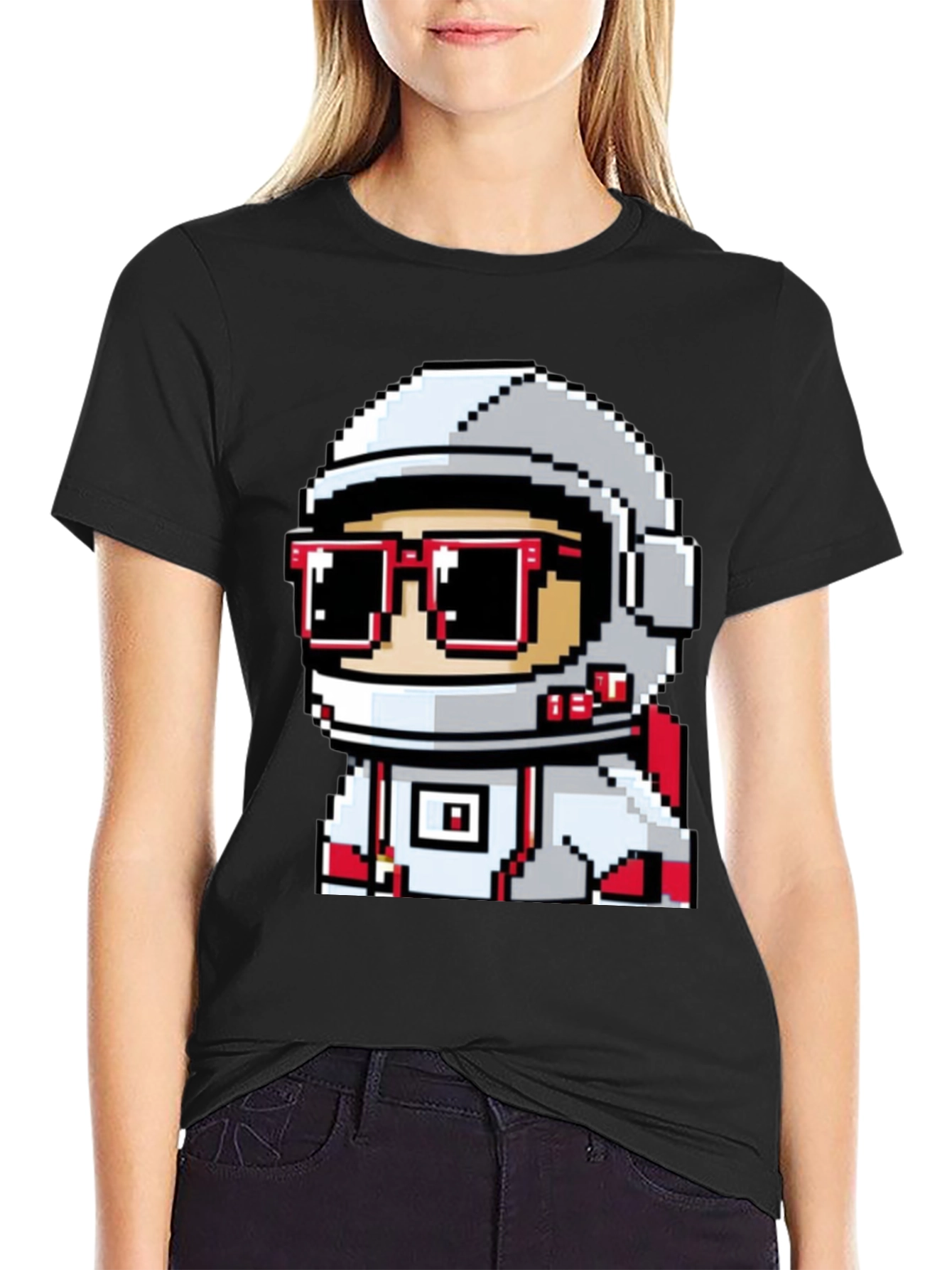 Pixel Astronaut Graphic T-Shirt - Cool Space Design