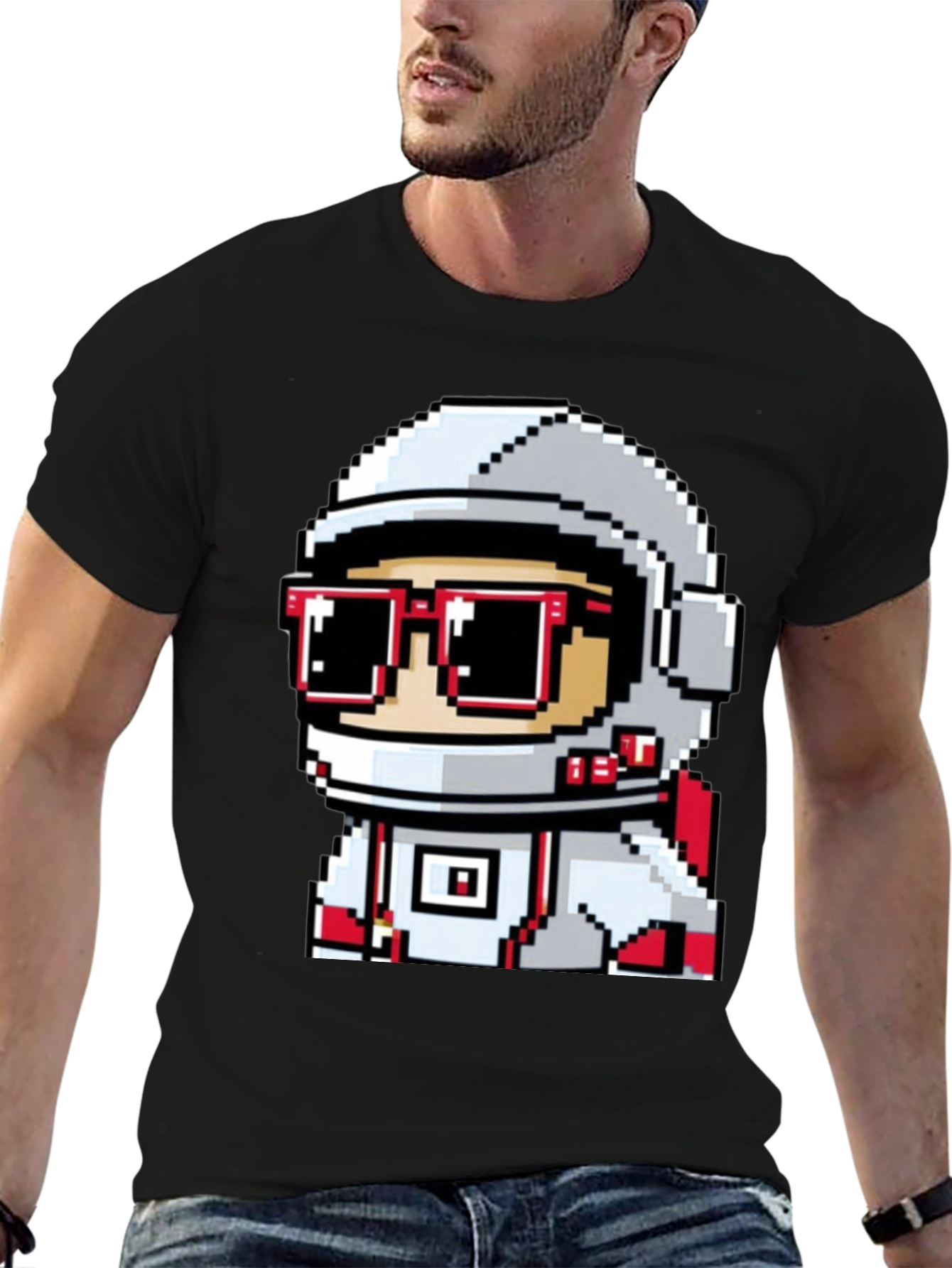 Pixel Astronaut Graphic T-Shirt - Cool Space Design